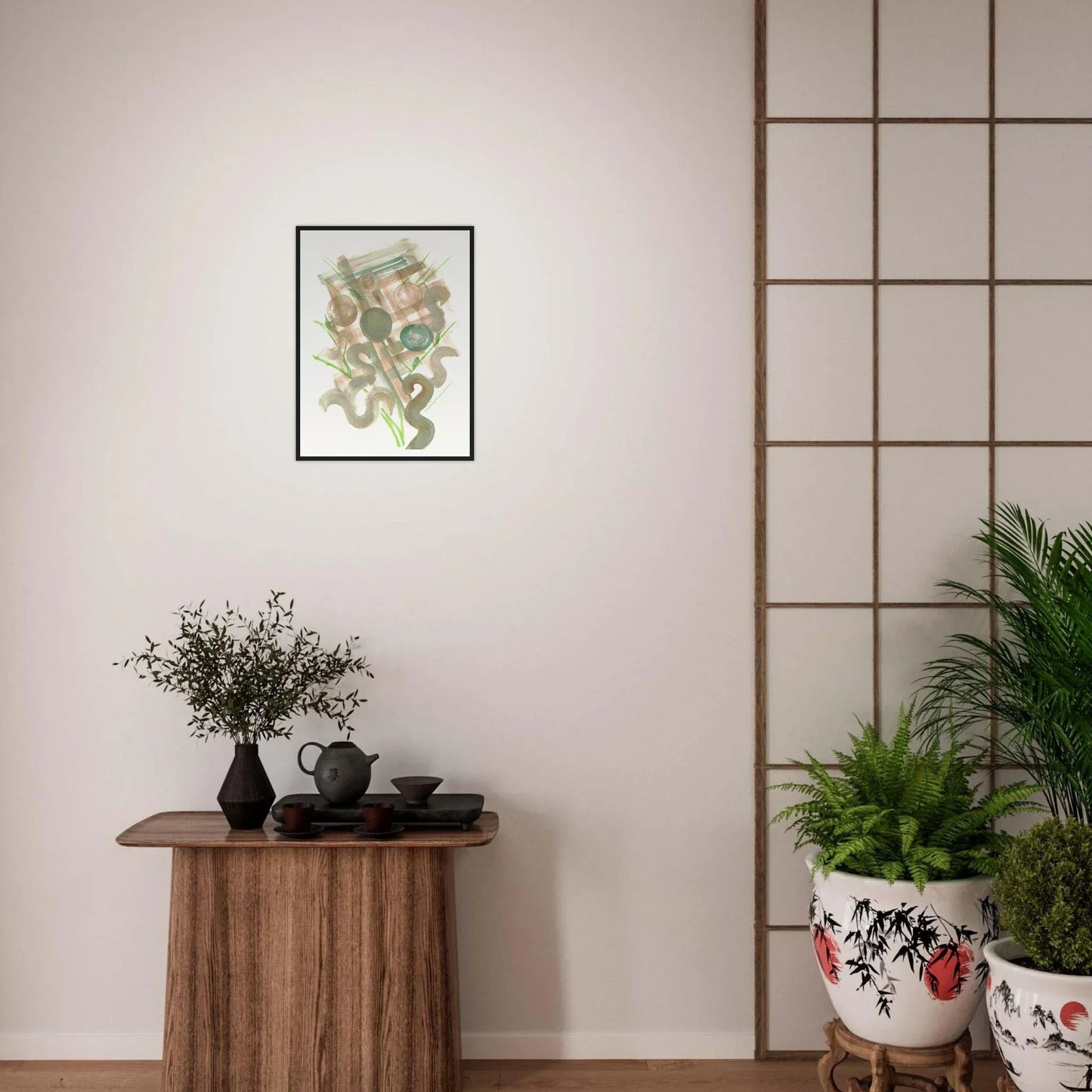 Affiche Encadrée Museum-Quality Matte Paper Wooden Framed Moss Geometry - Laure Leprince - Artiste Peintre