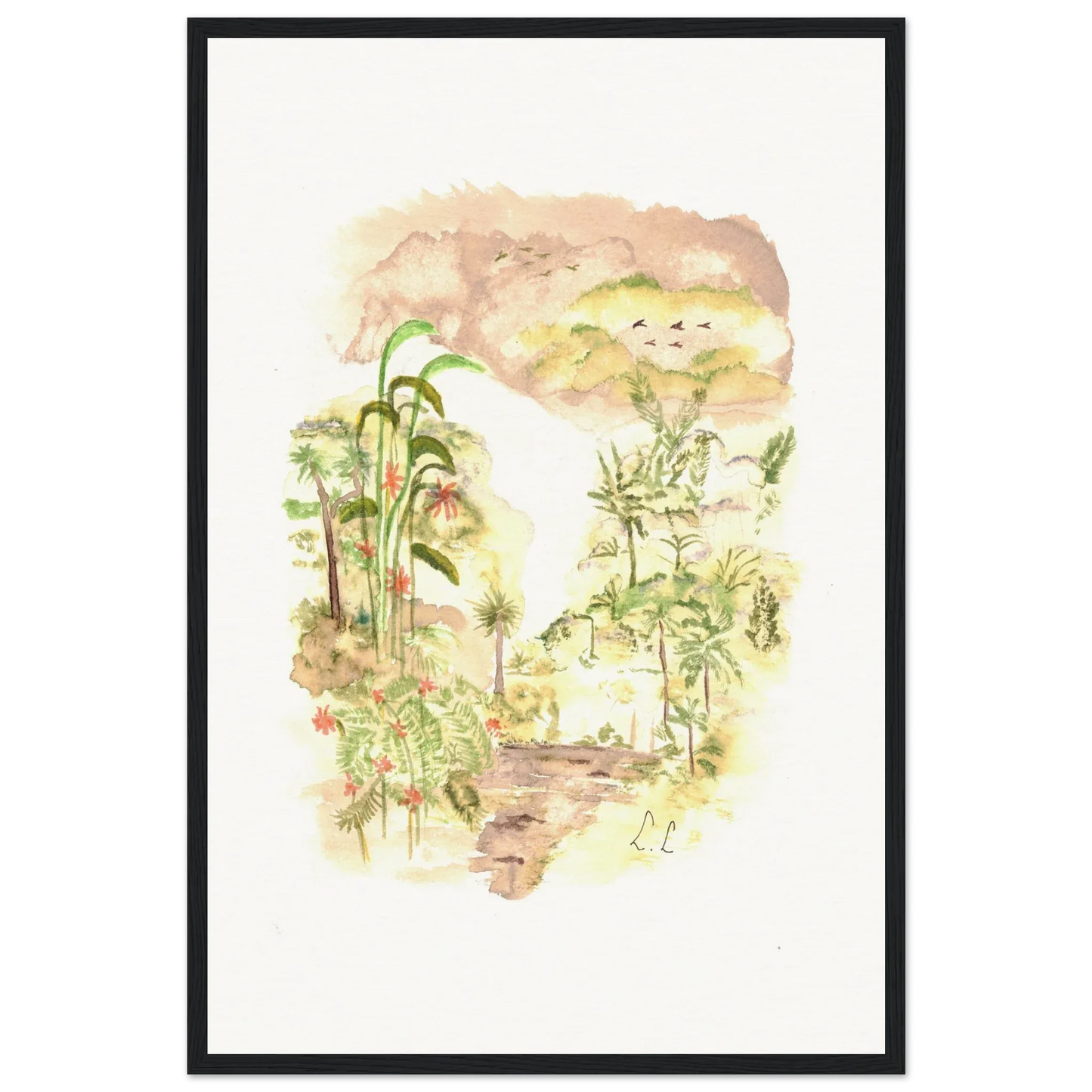 Museum-Quality Matte Paper Wooden Framed Poster Jungle - Laure Leprince - Artiste Peintre