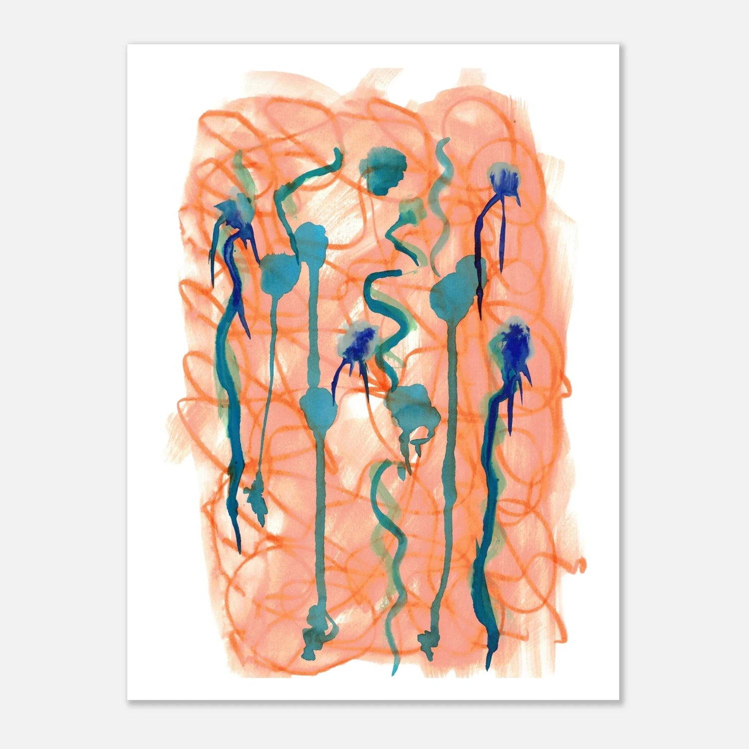 Affiche premium sur papier mat Saphir Ambre– Art mural de qualité supérieure - Laure Leprince - Artiste Peintre