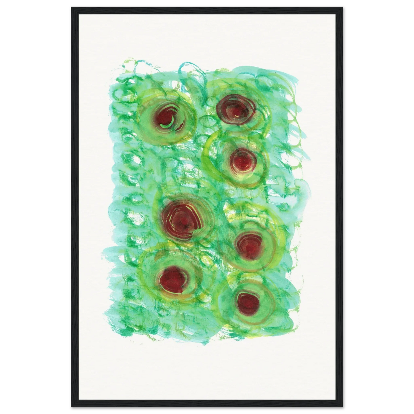 Affiche Encadrée Museum-Quality Matte Paper Wooden Framed Green Echo - Laure Leprince - Artiste Peintre