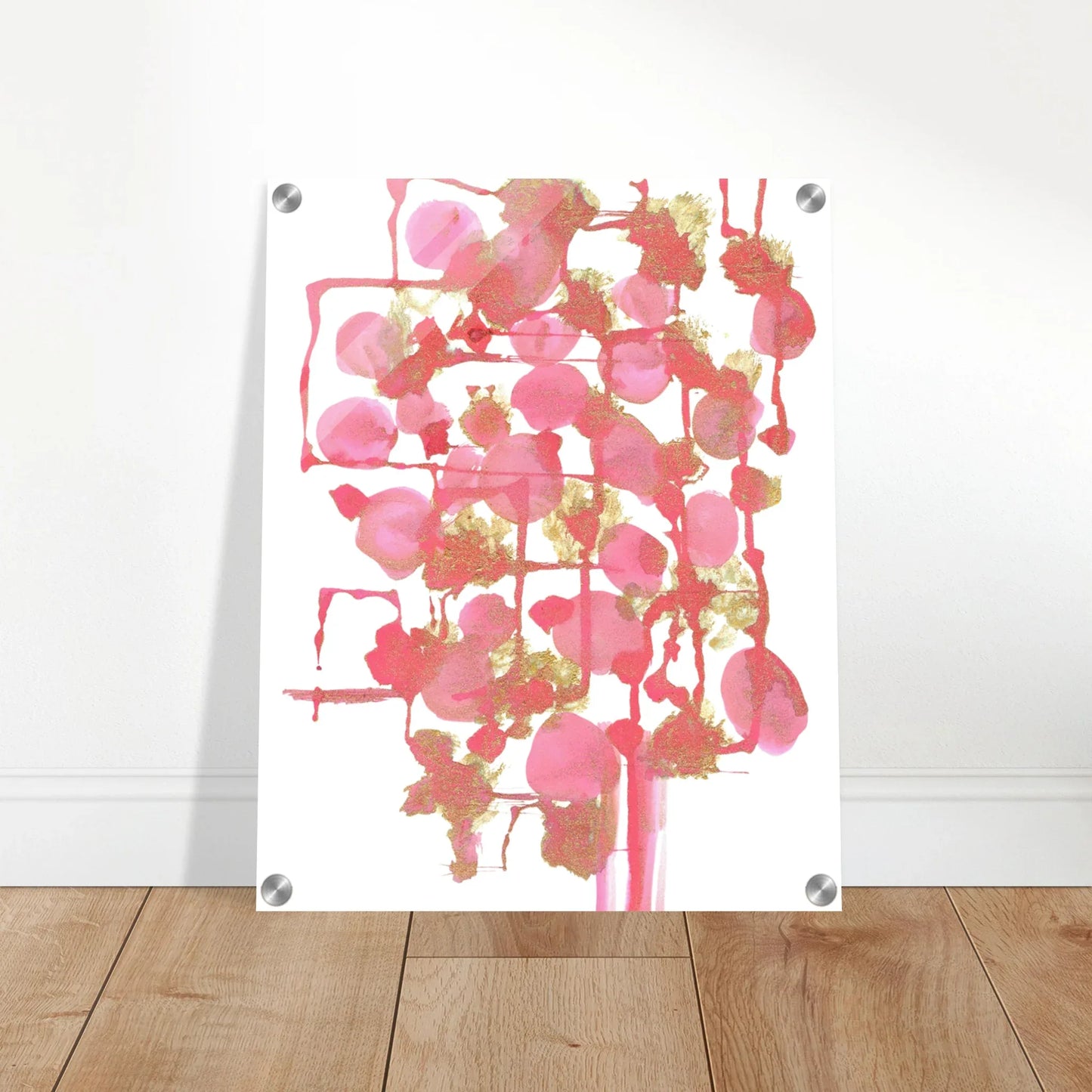 Impression sur acrylique brillante Reseau Framboise | Art contemporain par Laure Leprince - Laure Leprince - Artiste Peintre