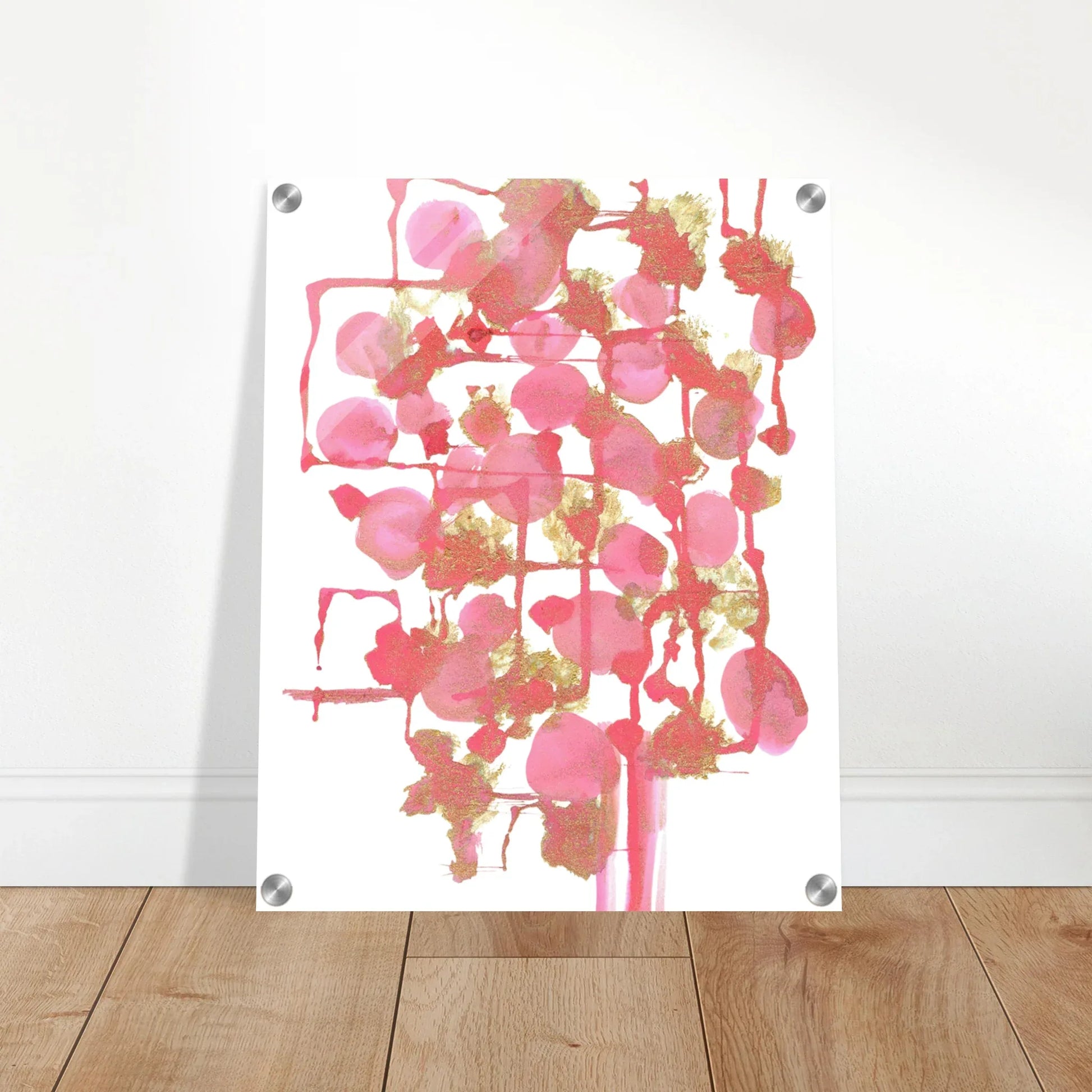 Impression sur acrylique brillante Reseau Framboise | Art contemporain par Laure Leprince - Laure Leprince - Artiste Peintre