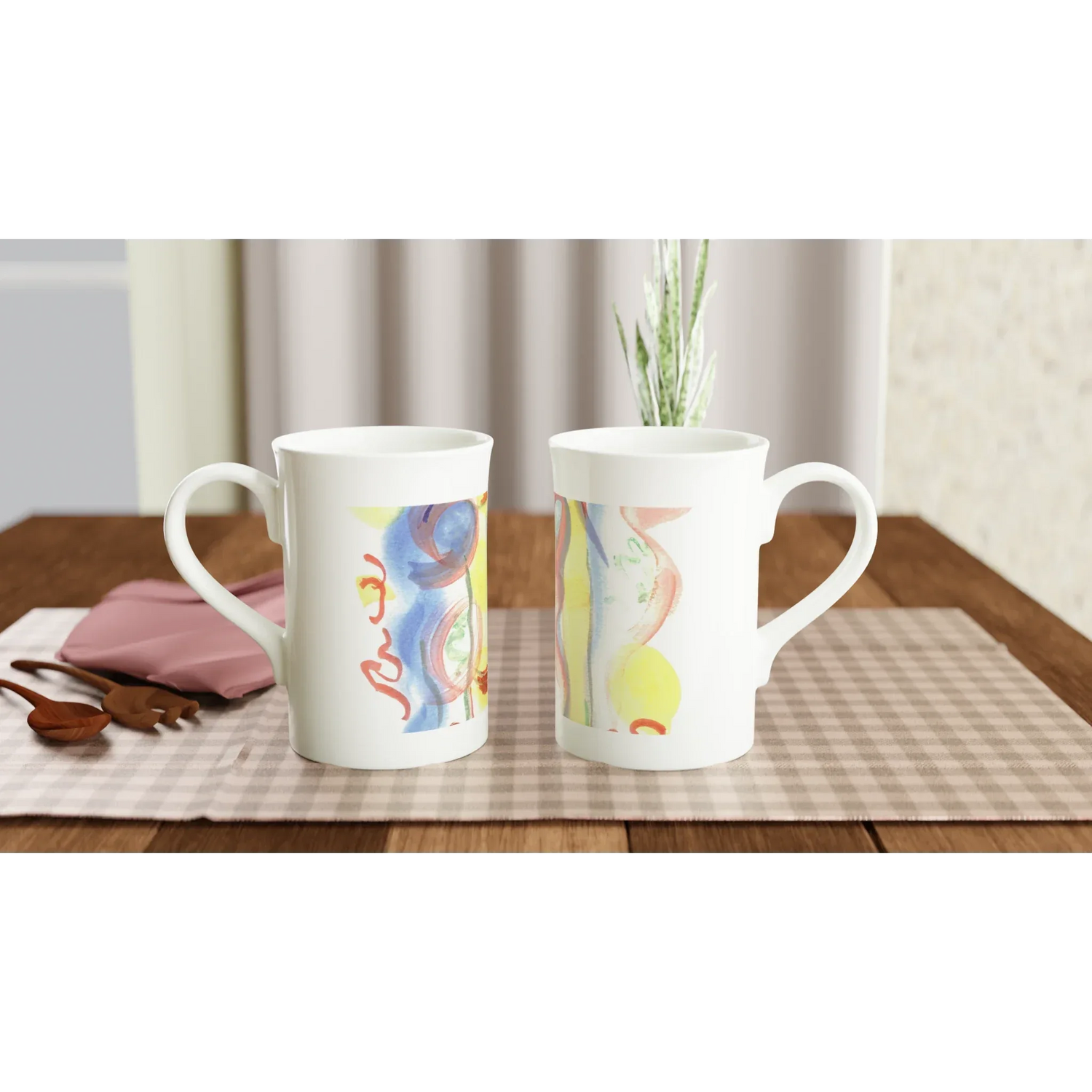Mug en porcelaine blanche 30 cl Urban Parade – Élégance et finesse intemporelle - Laure Leprince - Artiste Peintre