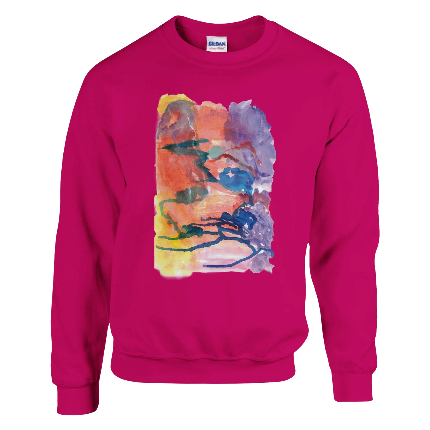 Sweatshirt Unisexe Classique Neon mirage – Impression Artistique Multicolore - Laure Leprince - Artiste Peintre
