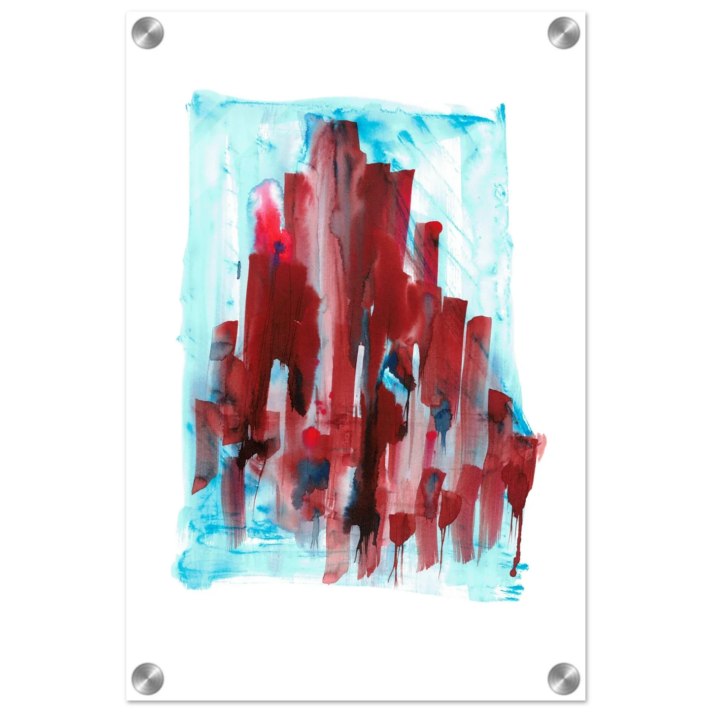 Impression sur acrylique brillante Crimson Tower| Art contemporain par Laure Leprince - Laure Leprince - Artiste Peintre