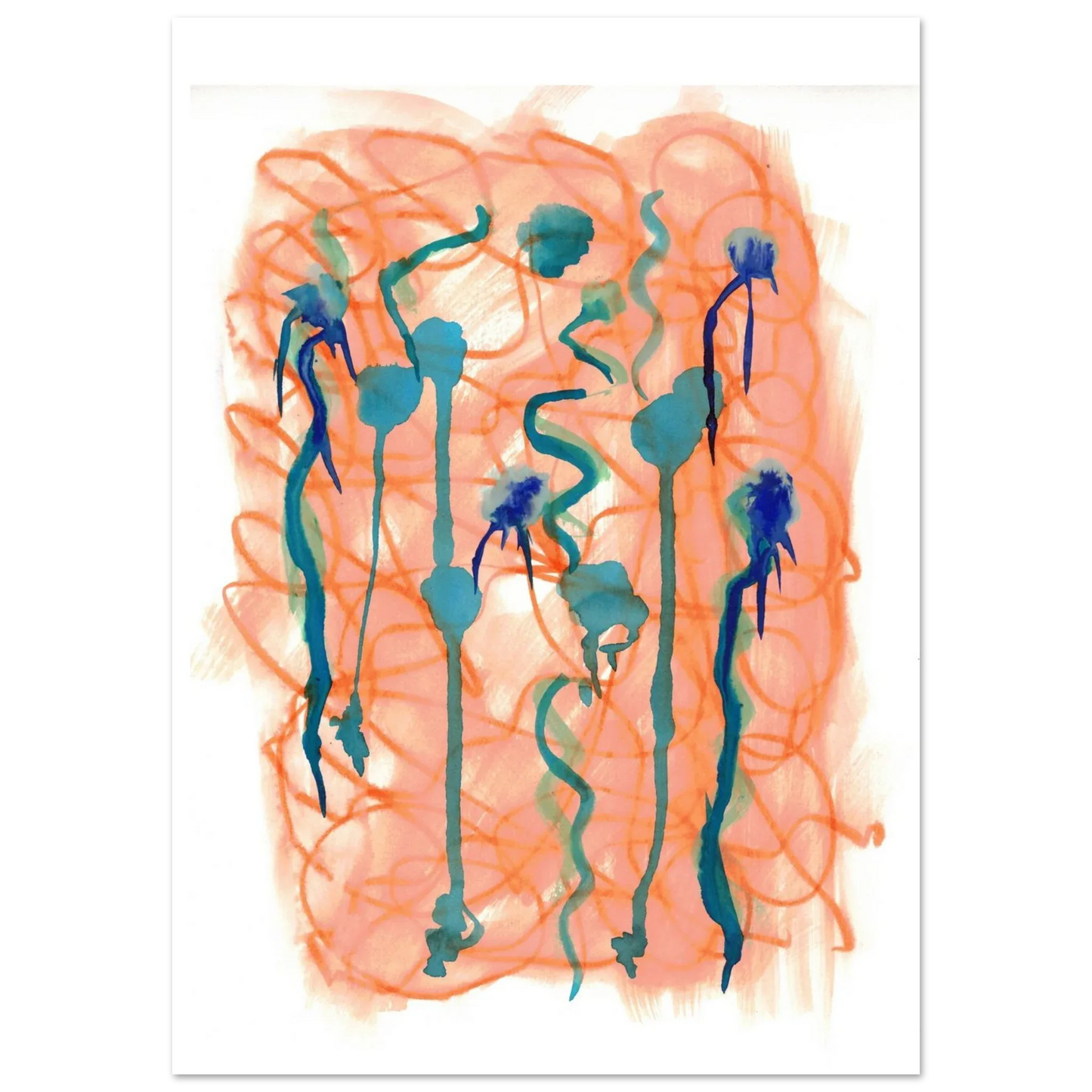 Premium Matte Paper Poster Aquarelle Originale RDJ3-8 - Laure Leprince - Artiste Peintre
