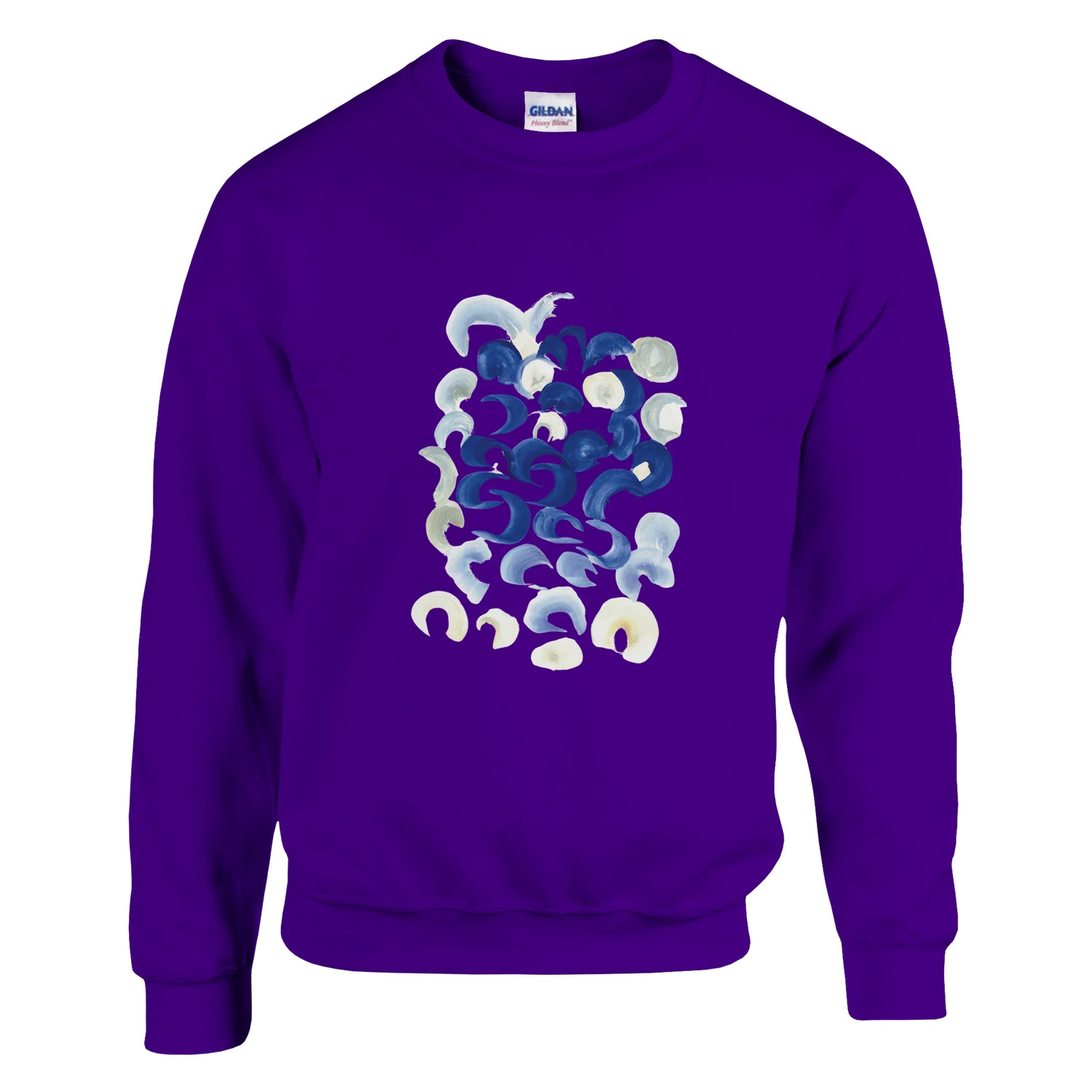 Sweatshirt Unisexe Classique Blue Swirls – Impression Artistique Multicolore - Laure Leprince - Artiste Peintre