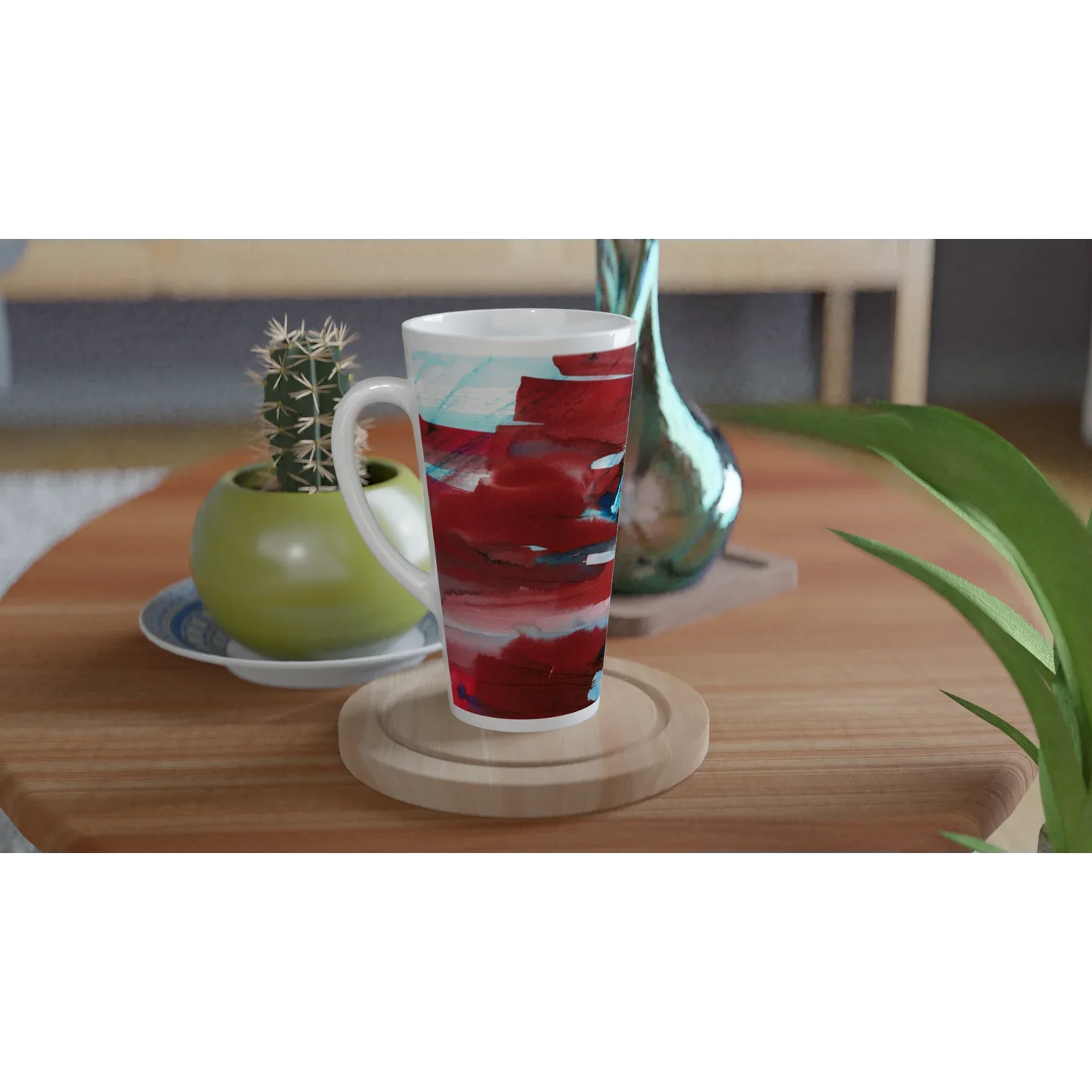 Mug à Latte en Céramique 500 ml Crimson Tower – Élégant, durable et brillant - Laure Leprince - Artiste Peintre