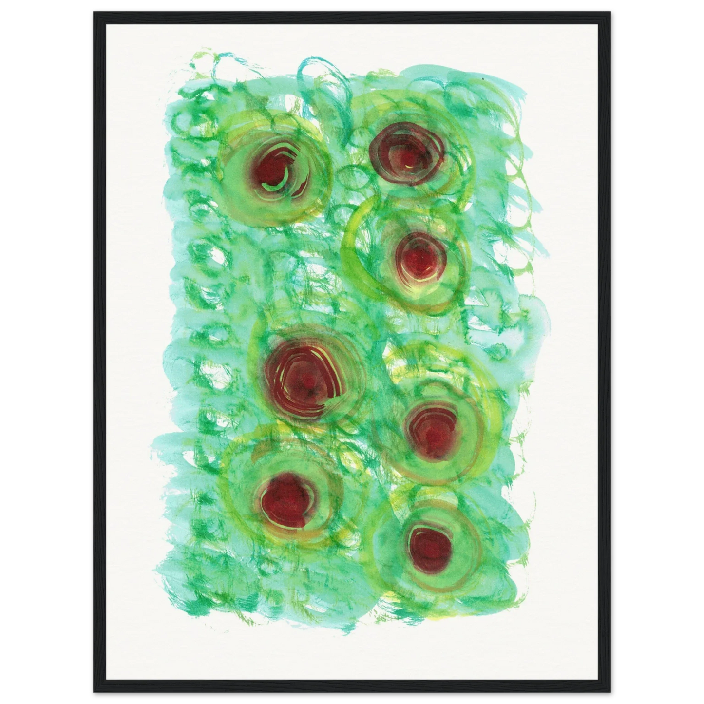 Affiche Encadrée Museum-Quality Matte Paper Wooden Framed Green Echo - Laure Leprince - Artiste Peintre