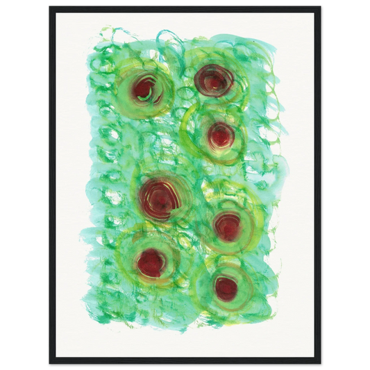 Affiche Encadrée Museum-Quality Matte Paper Wooden Framed Green Echo - Laure Leprince - Artiste Peintre