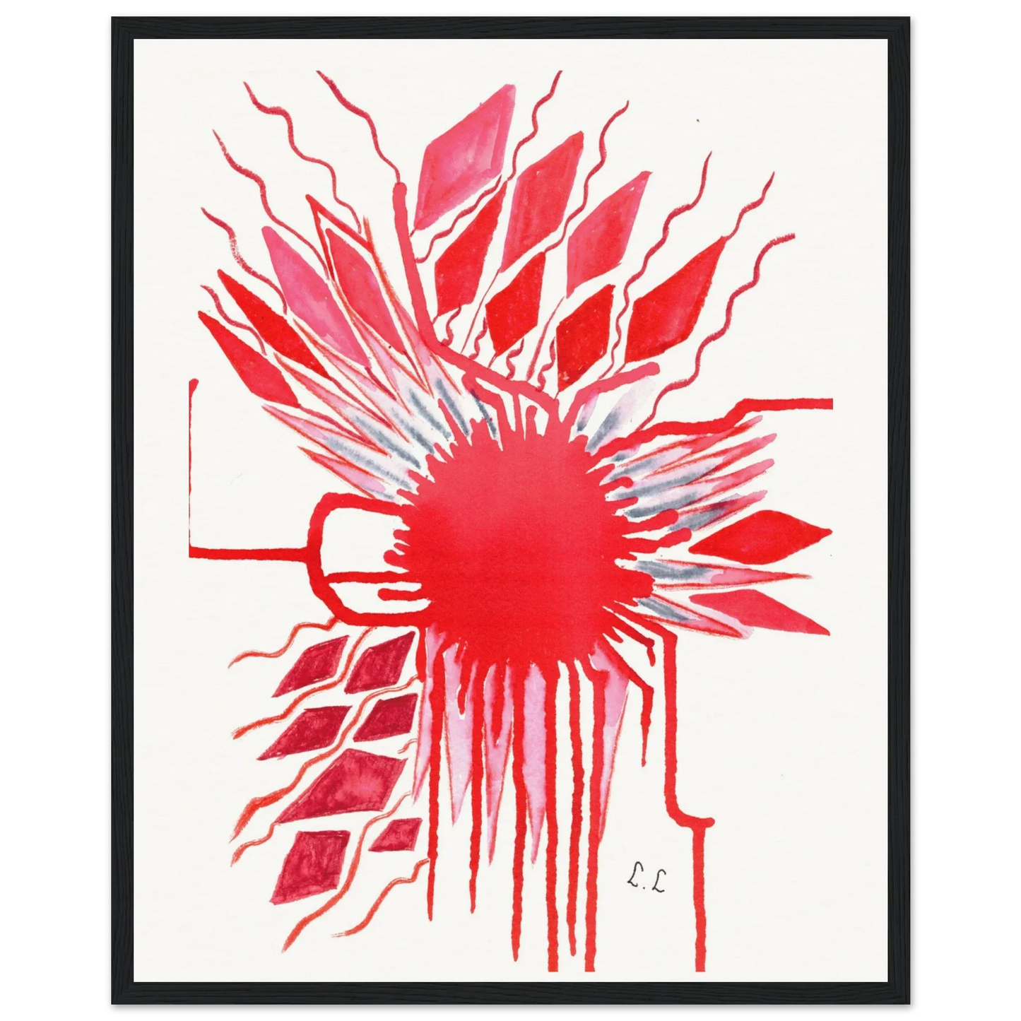 Museum-Quality Matte Paper Wooden Framed Poster Rouge - Laure Leprince - Artiste Peintre