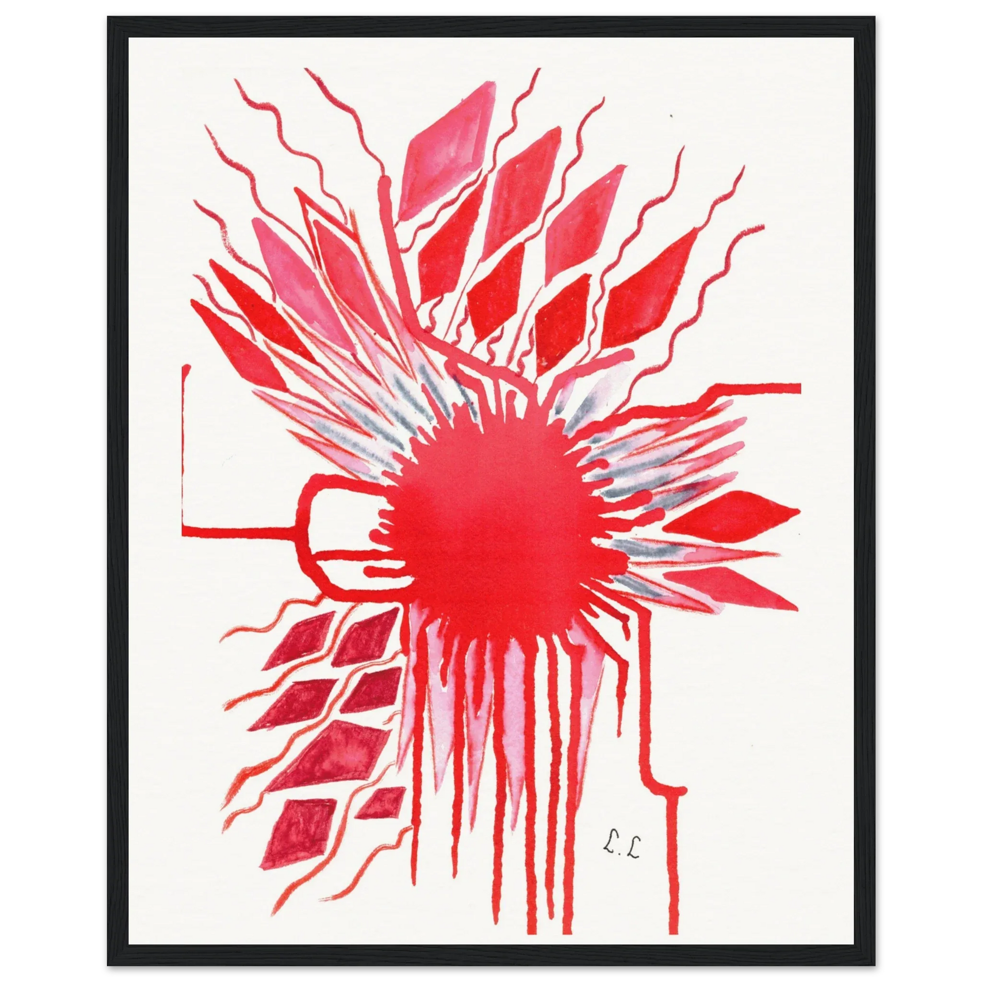 Museum-Quality Matte Paper Wooden Framed Poster Rouge - Laure Leprince - Artiste Peintre