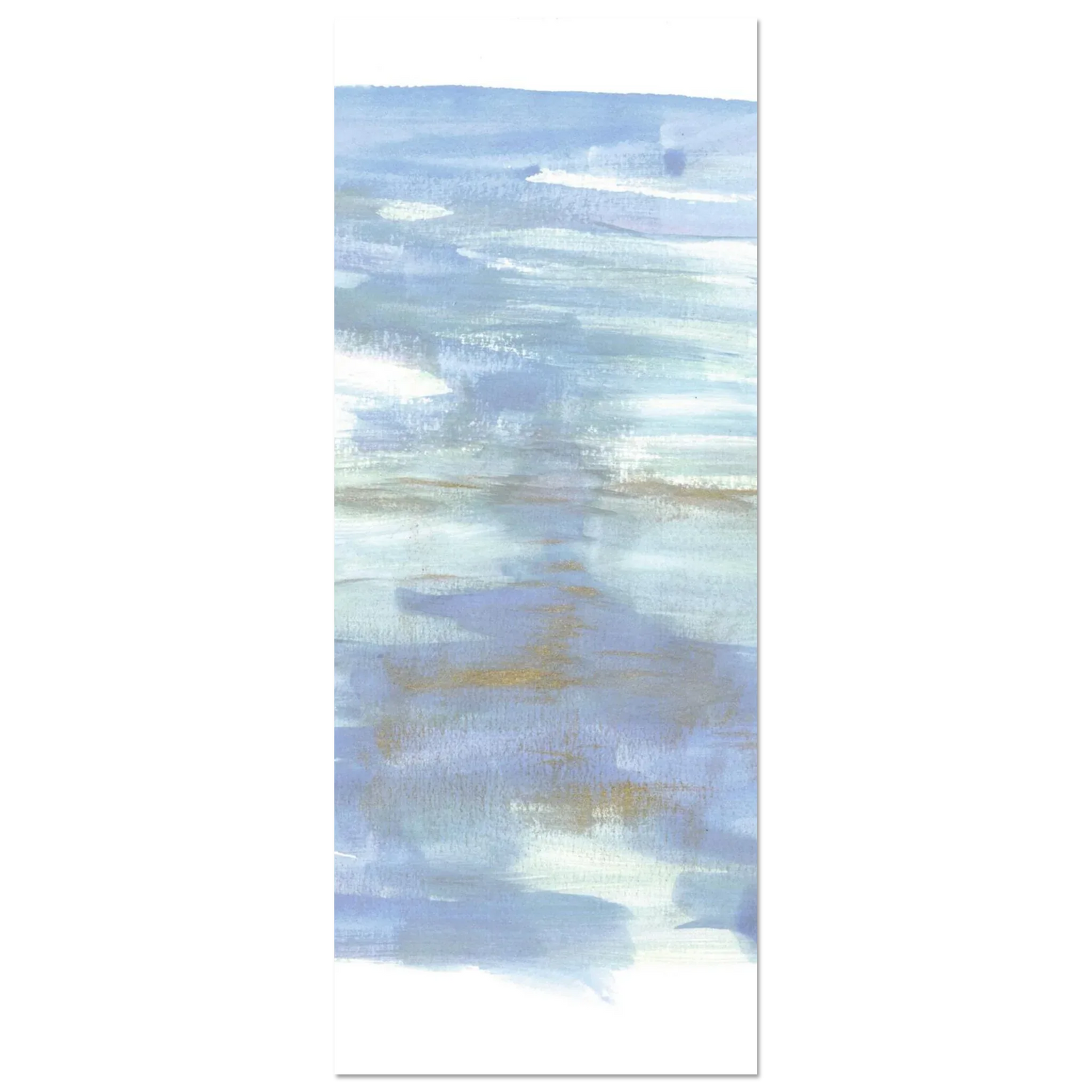Abstract Horizon Watercolor Art Print - Serene Blue & Gold Matte Paper Poster for Modern Spaces - Laure Leprince - Artiste Peintre