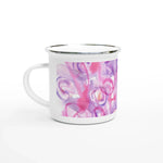 Mug en émail blanc 35 cl City Floraison Intime – Léger, vintage et résistant - Laure Leprince - Artiste Peintre