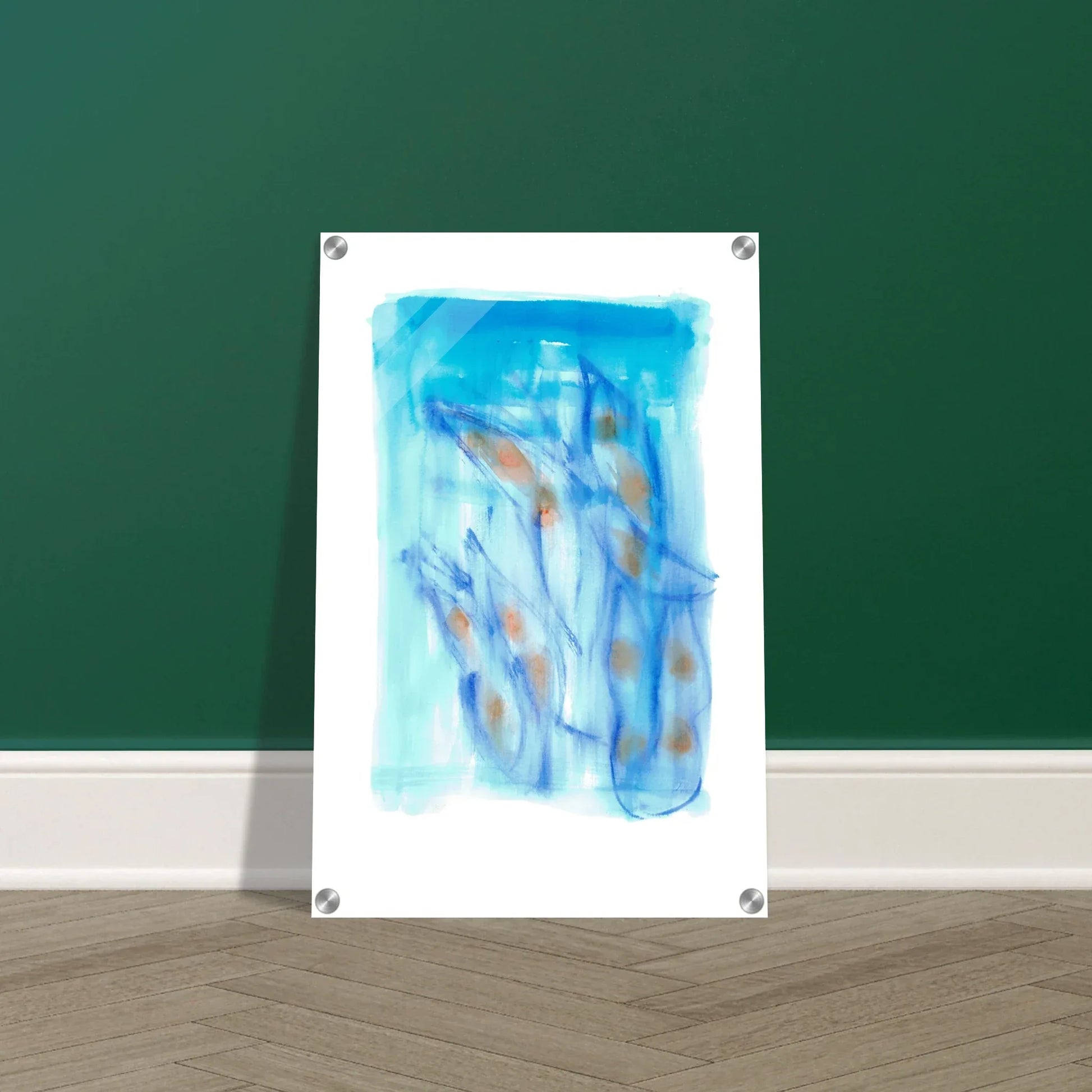 Impression sur acrylique brillante Blue Sprouts| Art contemporain par Laure Leprince - Laure Leprince - Artiste Peintre