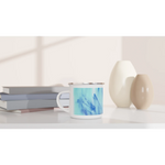 Mug en émail blanc 35 cl City Blue Sprouts – Léger, vintage et résistant - Laure Leprince - Artiste Peintre