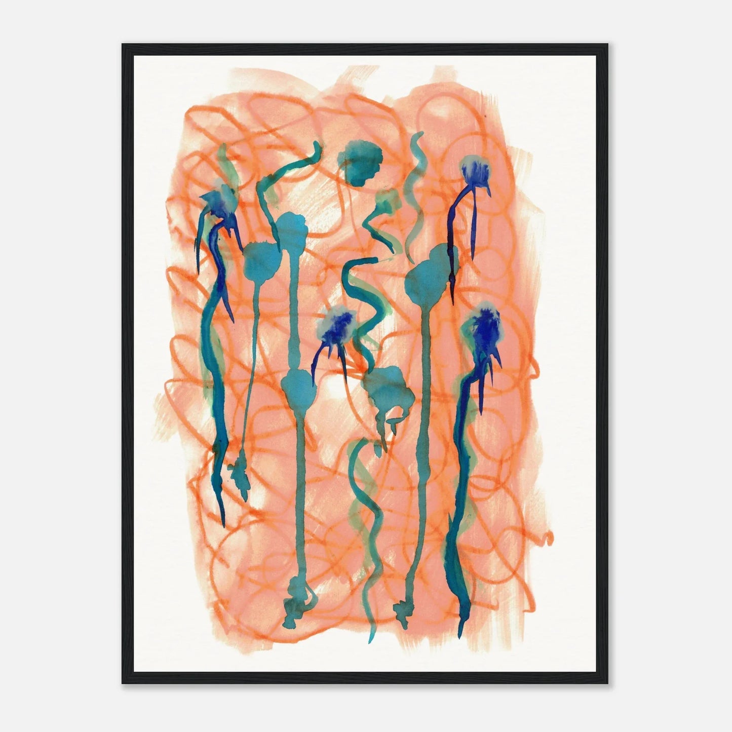 Affiche Encadrée Museum-Quality Matte Paper Wooden Framed Saphir Ambre - Laure Leprince - Artiste Peintre