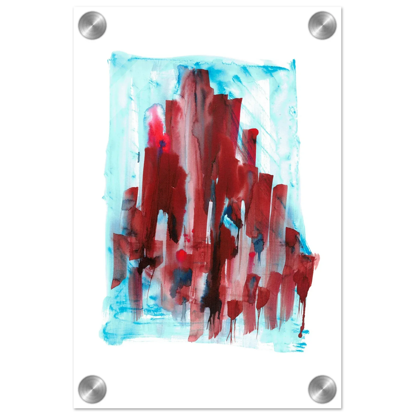 Impression sur acrylique brillante Crimson Tower| Art contemporain par Laure Leprince - Laure Leprince - Artiste Peintre
