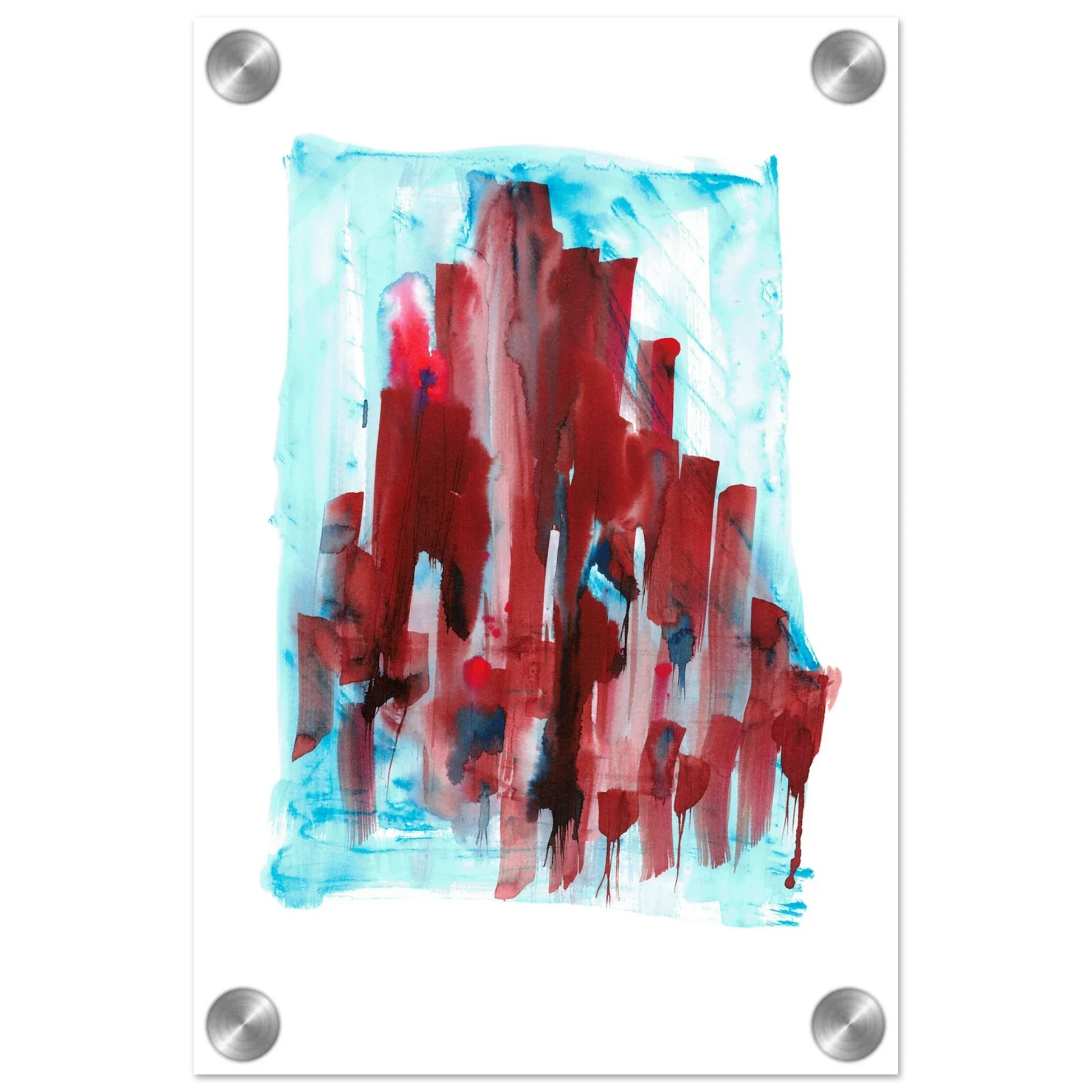 Impression sur acrylique brillante Crimson Tower| Art contemporain par Laure Leprince - Laure Leprince - Artiste Peintre