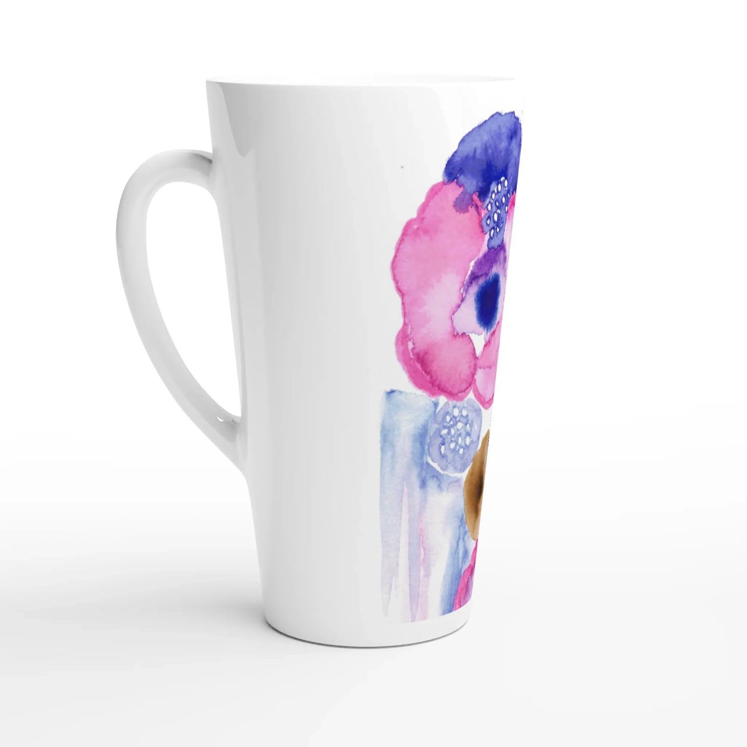 Mug à Latte en Céramique Blanche 500 ml boreales – Élégant, durable et brillant - Laure Leprince - Artiste Peintre