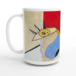 Mug en céramique blanche 44 cl – Grand format, design et qualité durable - Laure Leprince - Artiste Peintre
