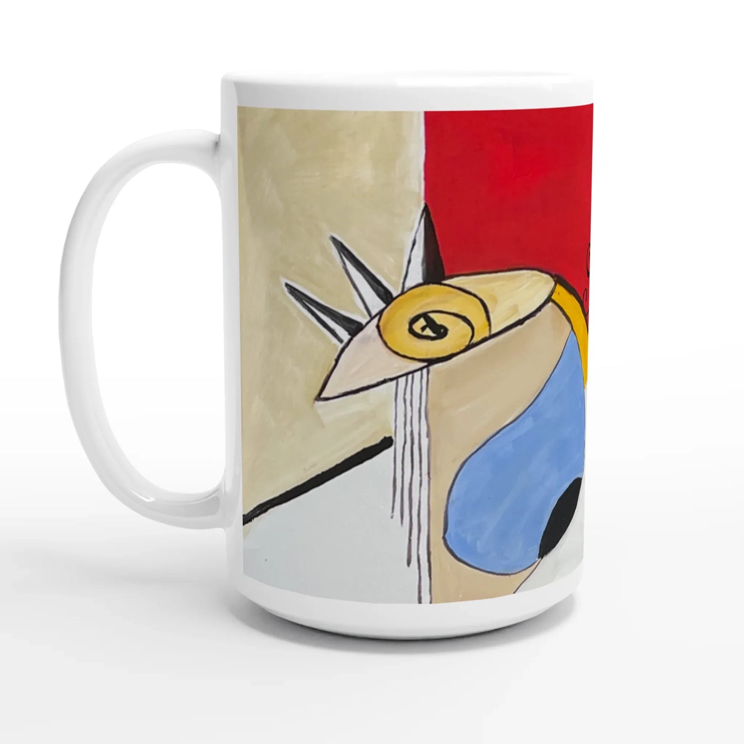 Mug en céramique blanche 44 cl – Grand format, design et qualité durable - Laure Leprince - Artiste Peintre