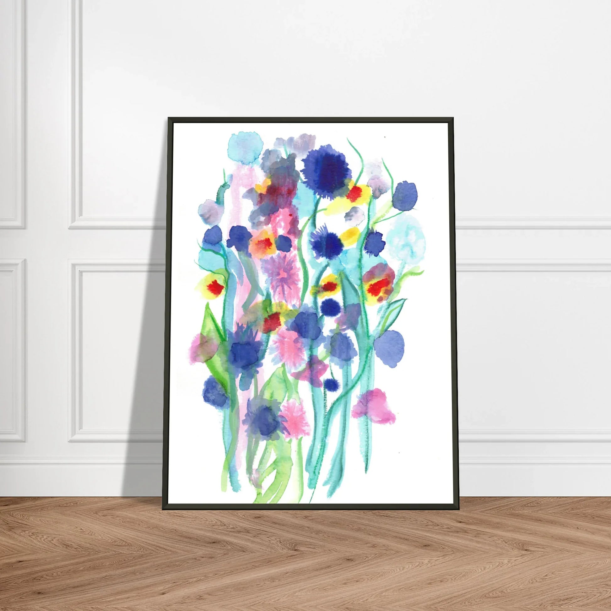 Classic Semi-Glossy Paper Metal Framed Poster Jardin Chromatique - Laure Leprince - Artiste Peintre