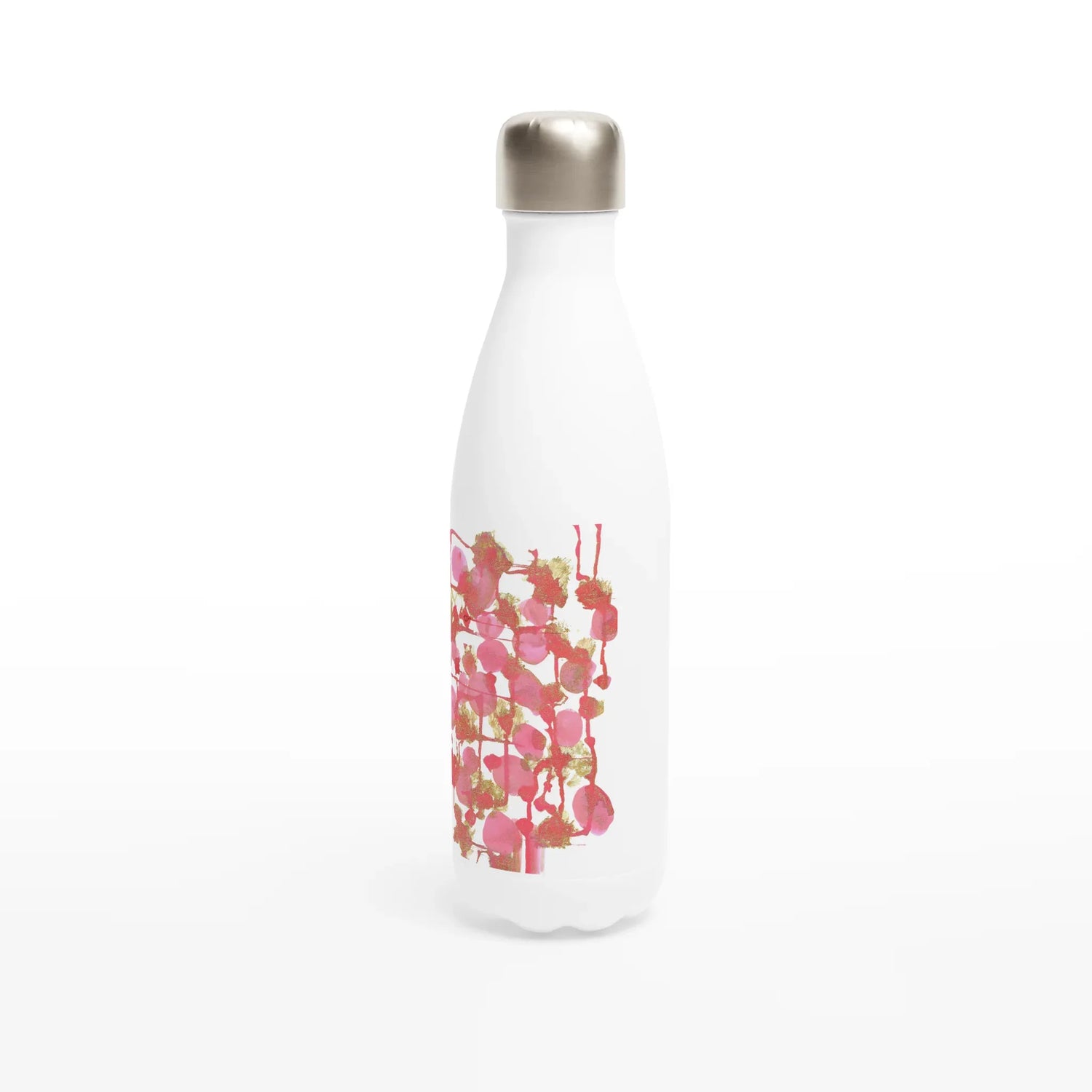 Bouteille isotherme en acier inoxydable 500 ml – Design artistique exclusif Reseau Framboise - Laure Leprince - Artiste Peintre