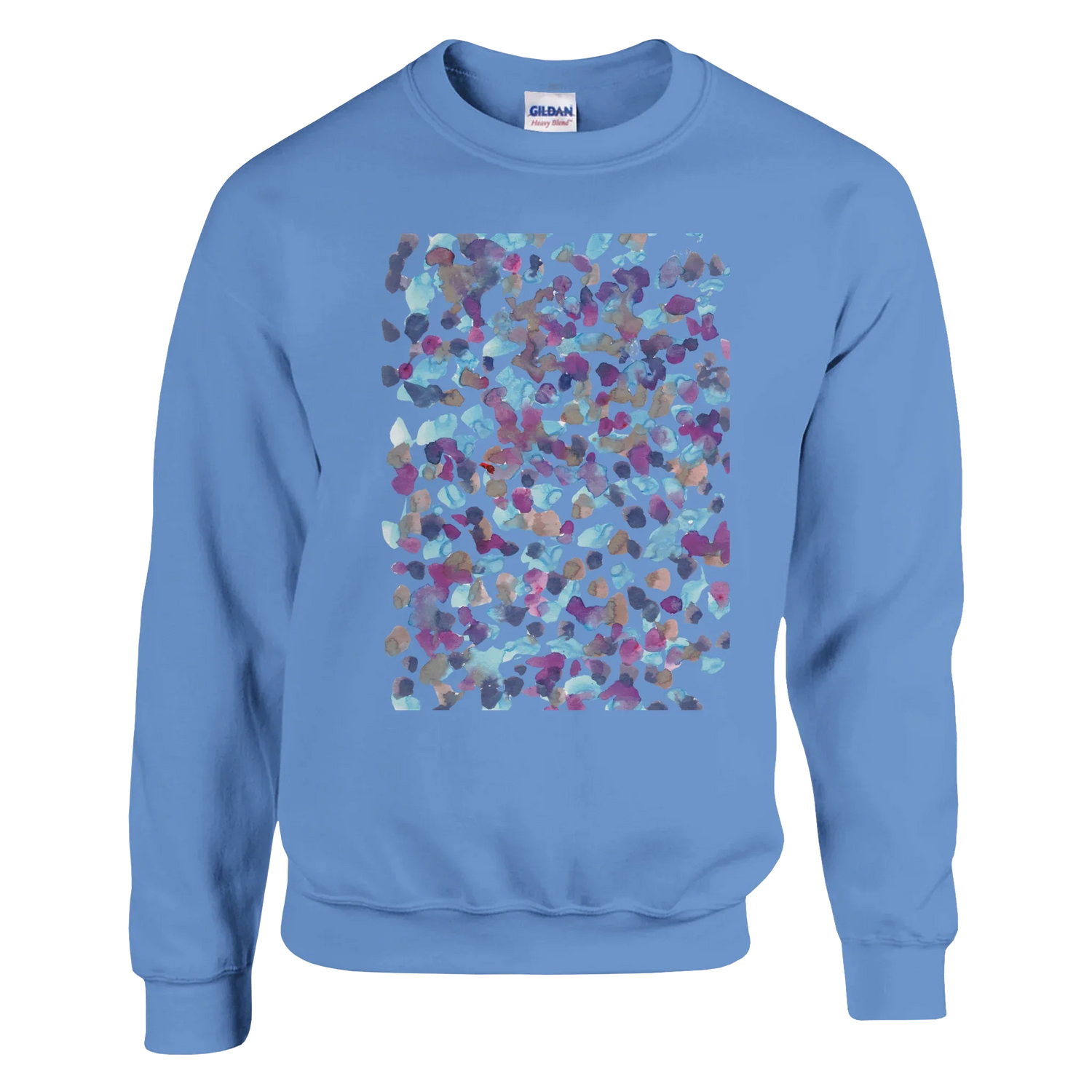 Sweatshirt Unisexe Classique Fragments Indigo – Impression Artistique Multicolore | Premium Cotton Blend - Laure Leprince - Artiste Peintre