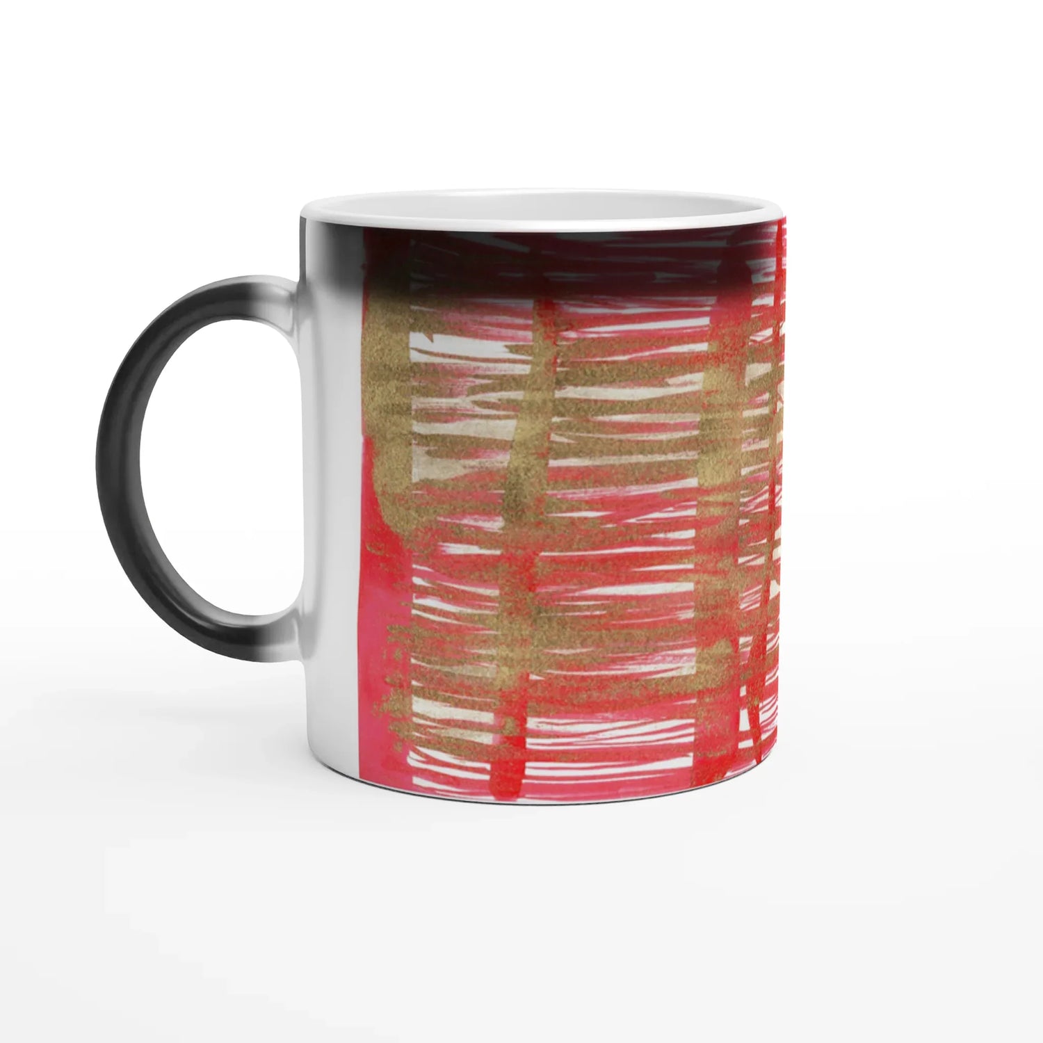 Mug magique en céramique 325 ml – Révèlez votre motif à la chaleur Red Waves - Laure Leprince - Artiste Peintre