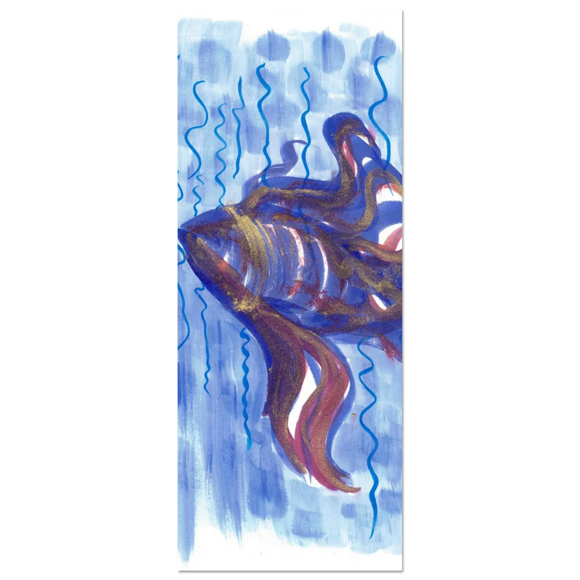 Affiche Abstract Ocean Depths Bleu Or - Poster Art Mural Premium Laure Leprince - Laure Leprince - Artiste Peintre