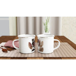 Mug en émail blanc 35 cl Automne – Léger, vintage et résistant - Laure Leprince - Artiste Peintre