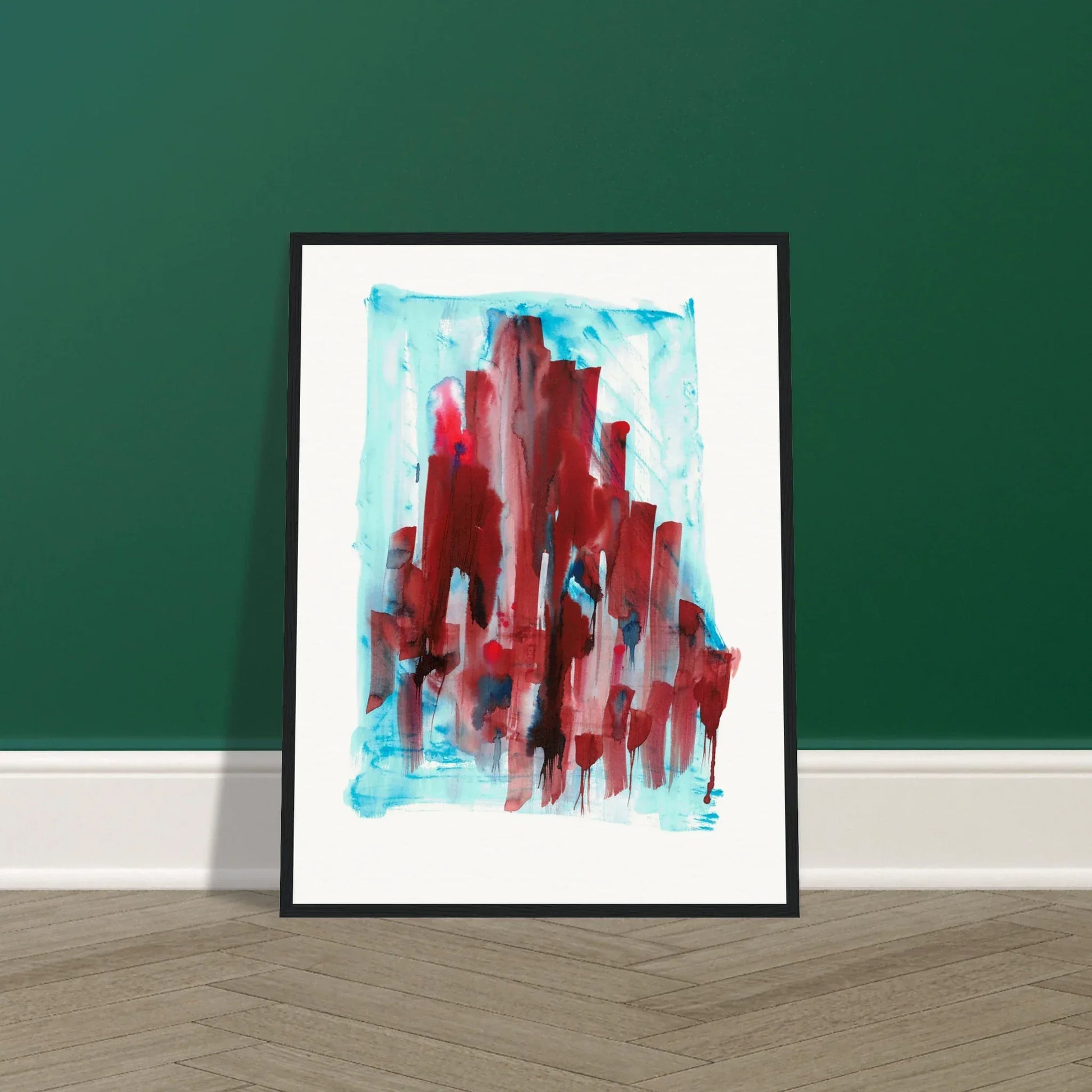 Affiche Encadrée Museum-Quality Matte Paper Wooden Framed Crimson Tower - Laure Leprince - Artiste Peintre