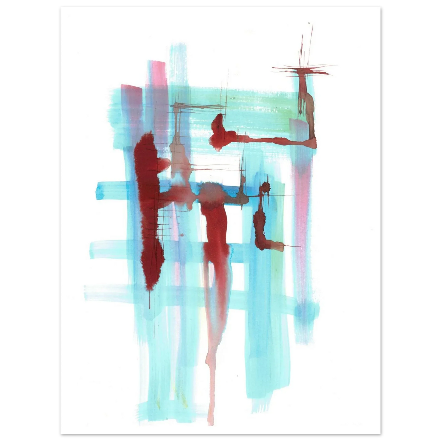 Premium Matte Paper Poster Aquarelle Originale RDJ3-10 - Laure Leprince - Artiste Peintre