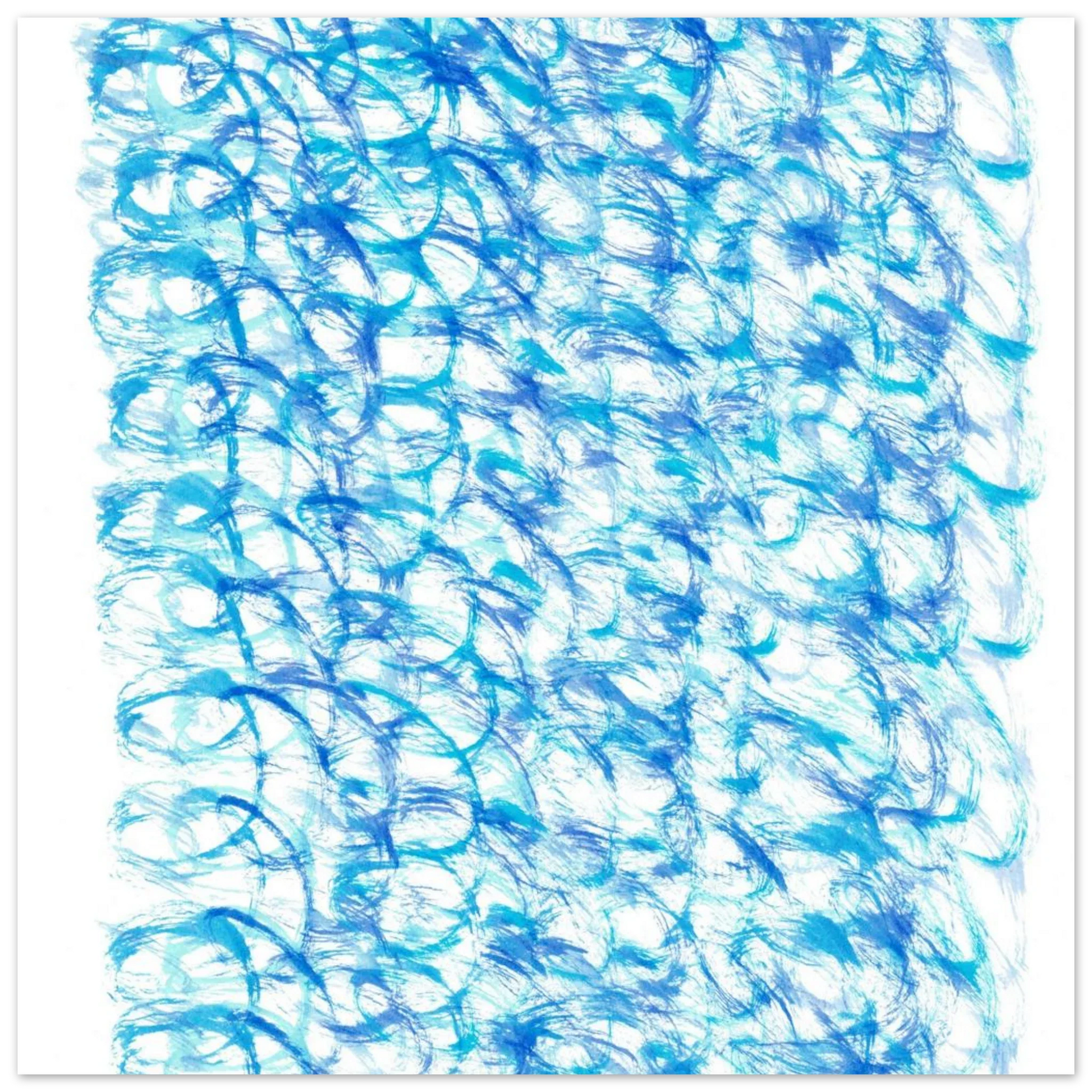 Oceanic Swirls Abstract Art Print – Premium Matte Paper Poster with Dynamic Blue Hues - Laure Leprince - Artiste Peintre