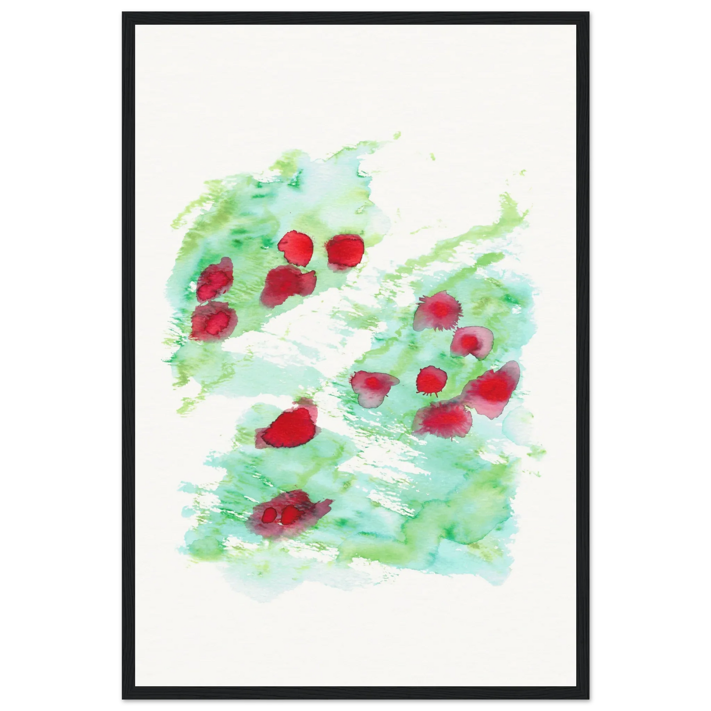 Affiche Encadrée Museum-Quality Matte Paper Aluminium Framed Eclats rouges - Laure Leprince - Artiste Peintre