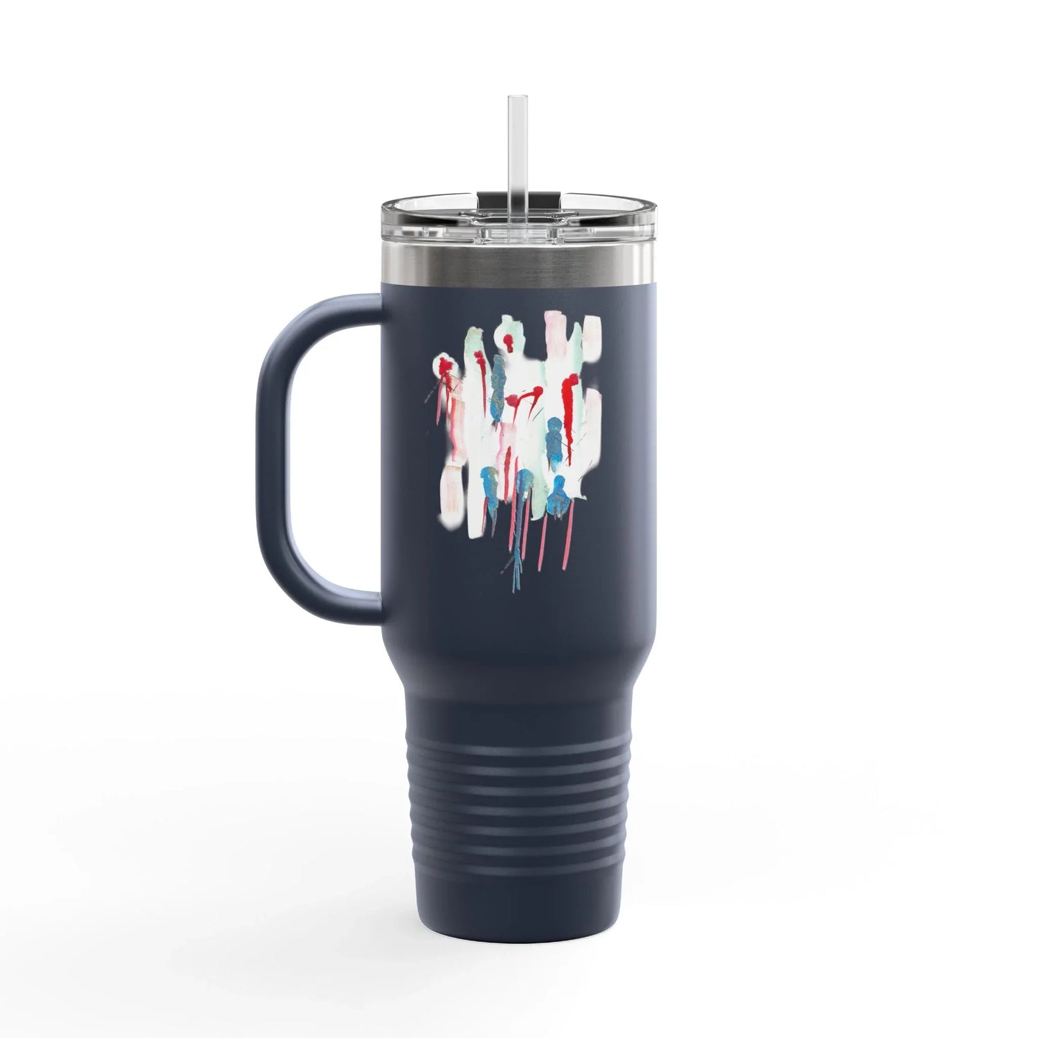 40oz Insulated Travel Mug – Personnages Watercolor Design - Laure Leprince - Artiste Peintre