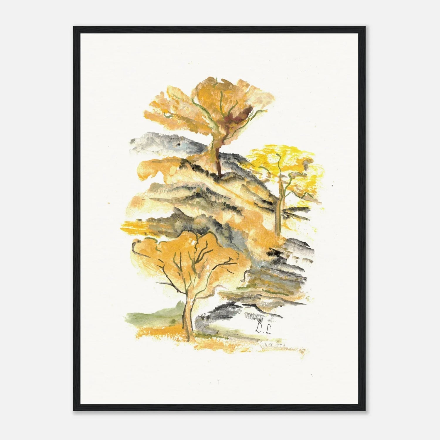 Museum-Quality Matte Paper Wooden Framed Poster Colline d'or - Laure Leprince - Artiste Peintre