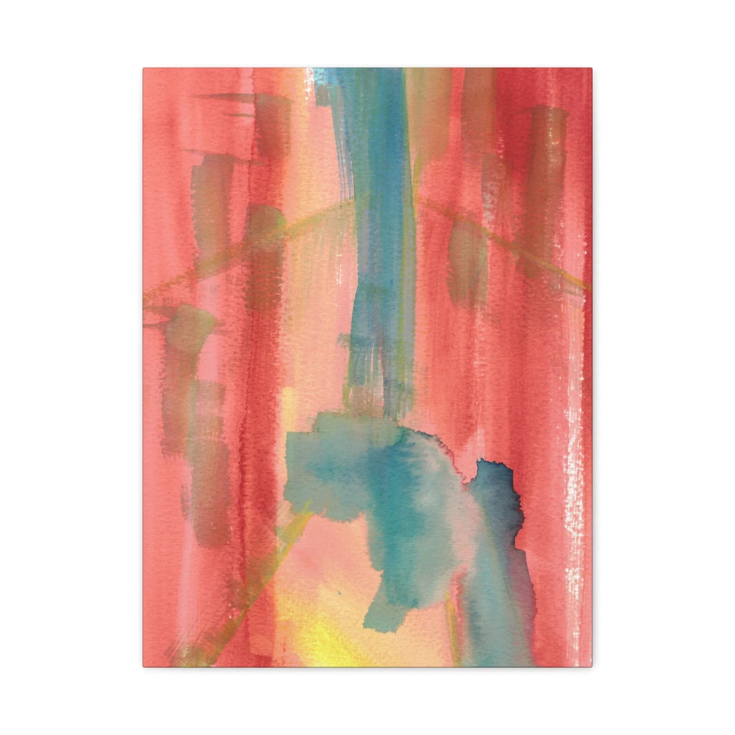 Abstract Watercolor Canvas Art Color Surge – Coastal Elegance & Sustainable Design - Laure Leprince - Artiste Peintre