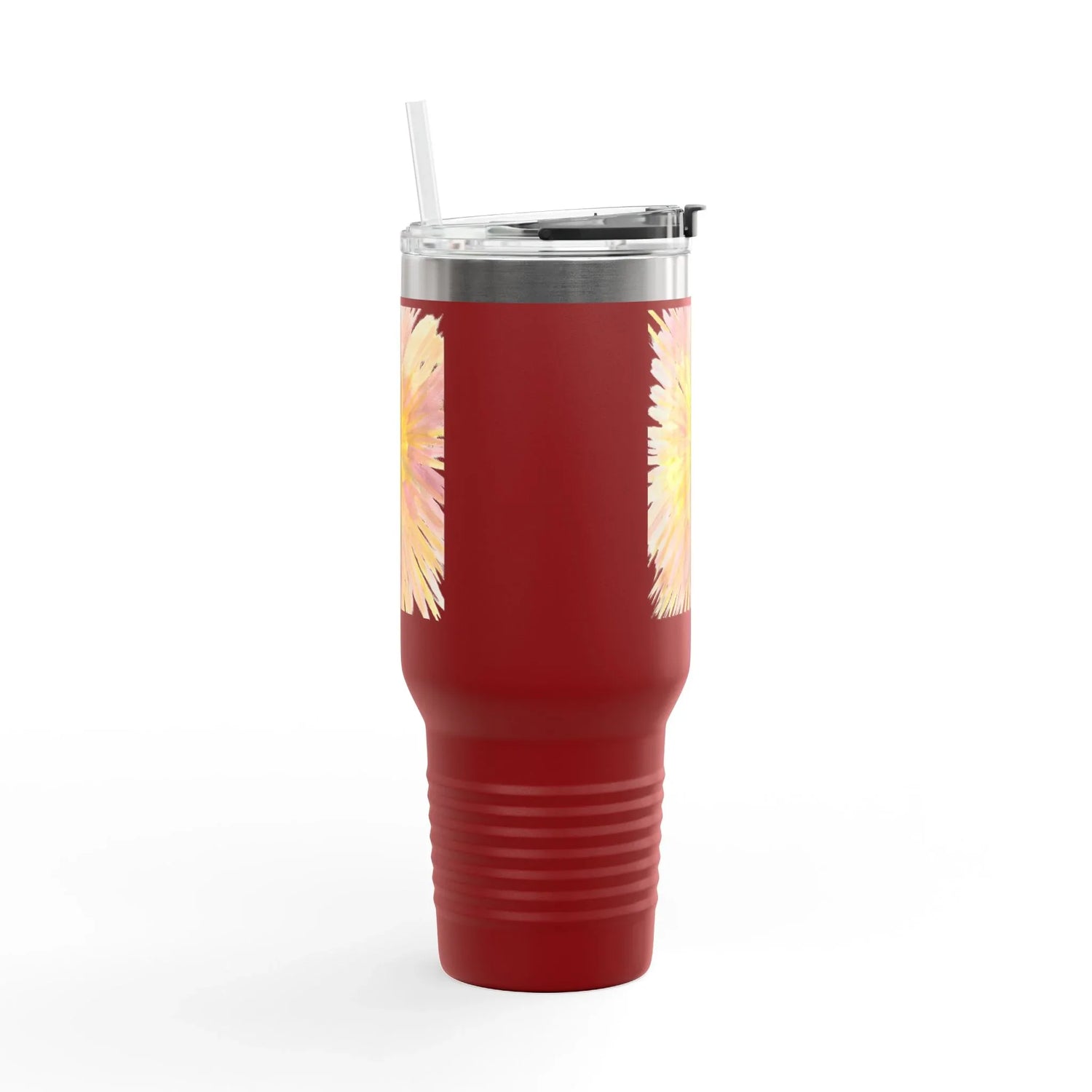 40oz Insulated Travel Mug – Solar Bloom Watercolor Design - Laure Leprince - Artiste Peintre