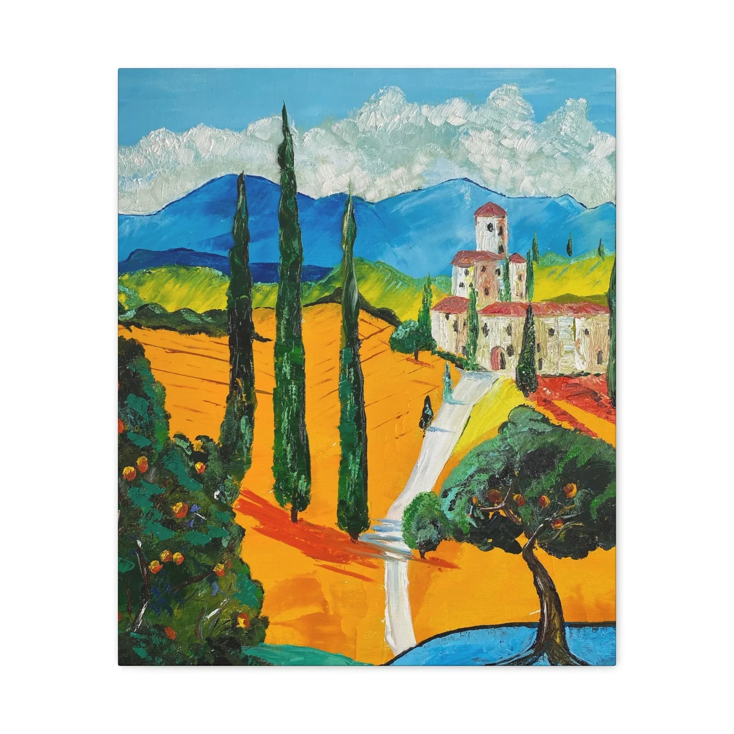 Paysage Méditerranéen – Peinture Originale Imprimée | Art Contemporain Lumineux - Laure Leprince - Artiste Peintre
