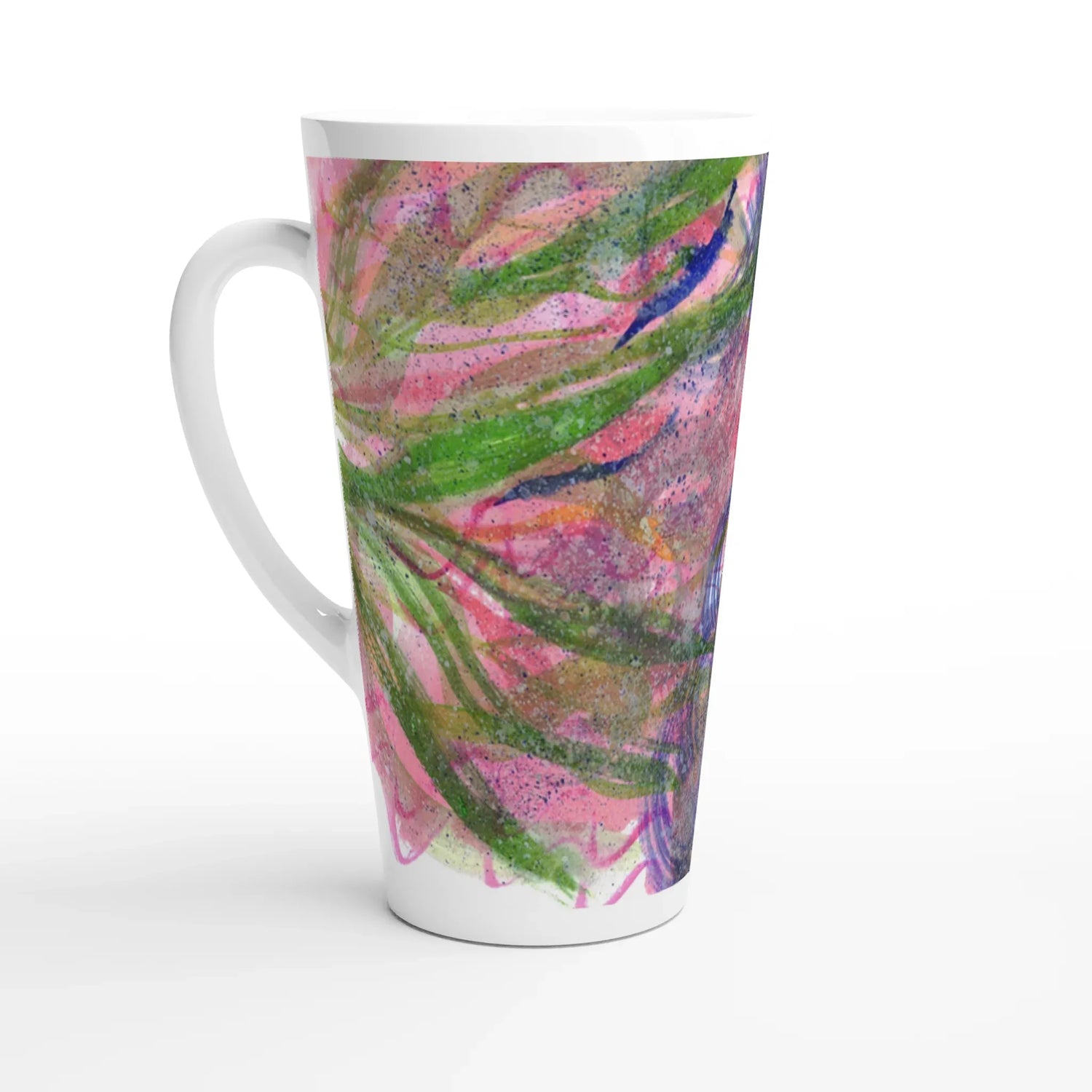 Mug à Latte en Céramique Blanche 500 ml Bloom Vortex – Élégant, durable et brillant - Laure Leprince - Artiste Peintre