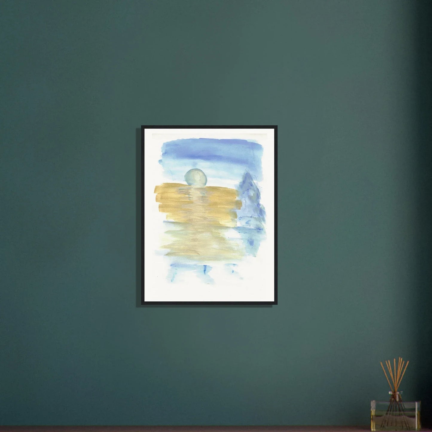 Affiche Encadrée Museum-Quality Matte Paper Wooden Framed Blue Horizon - Laure Leprince - Artiste Peintre