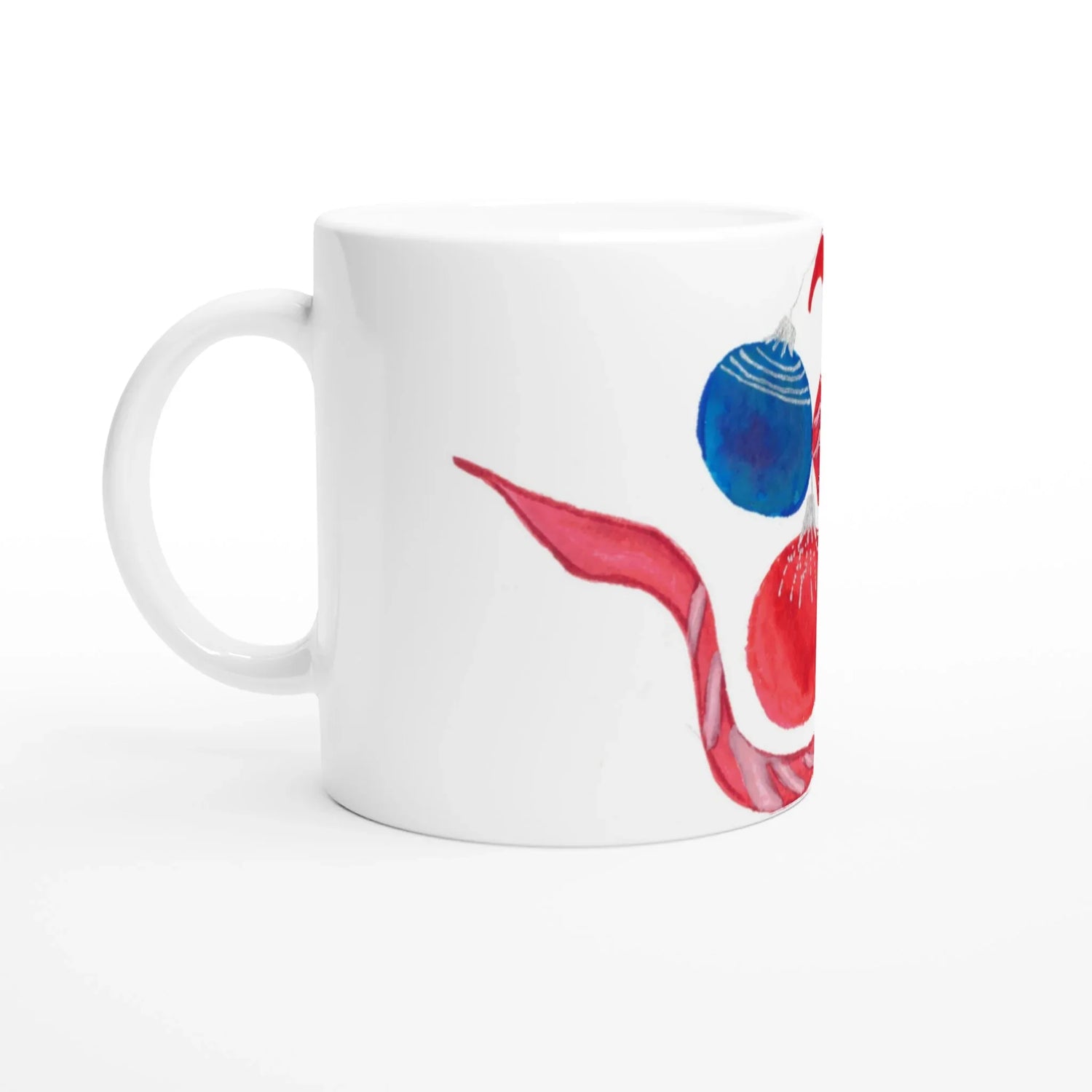 Mug en céramique blanche 325 ml Guirlande – Élégance, sécurité et durabilité - Laure Leprince - Artiste Peintre
