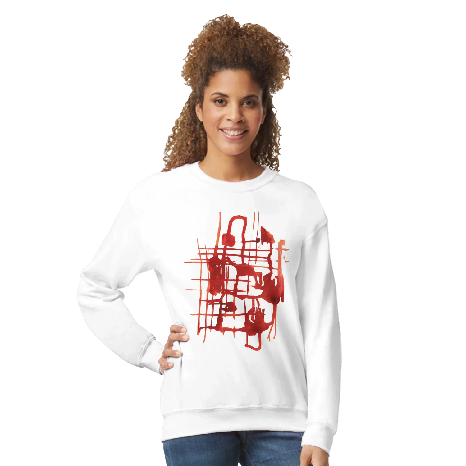Sweatshirt Unisexe Classique Solar Frame – Impression Artistique Multicolore - Laure Leprince - Artiste Peintre