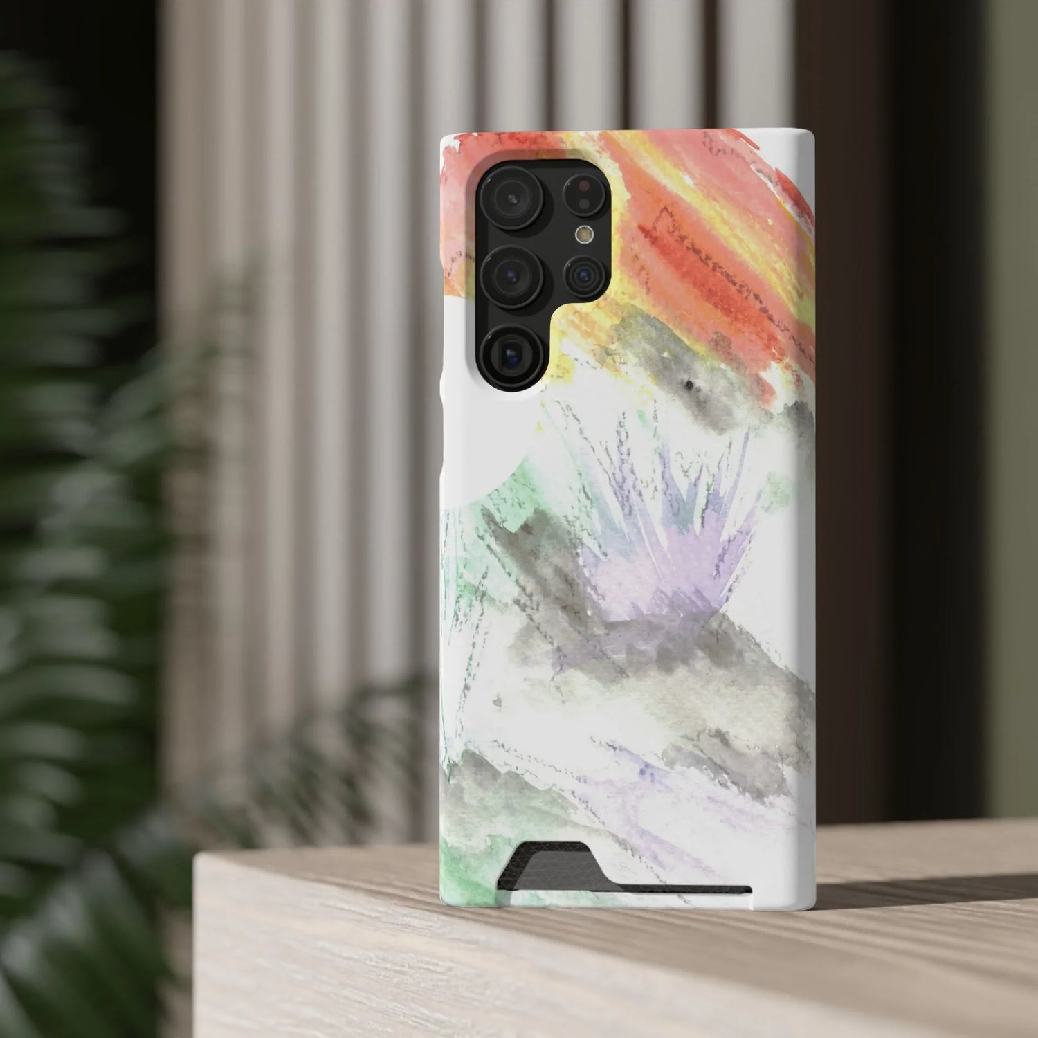 Samsung Phone Card Case Lavander Drift — Yellow Watercolor Flower Wallet - Laure Leprince - Artiste Peintre