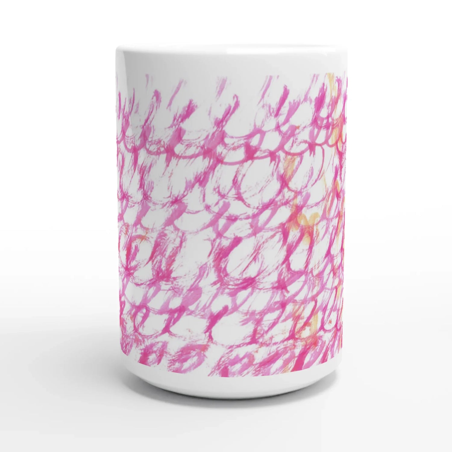 Mug en céramique blanche 44 Pink Waves – Grand format, design et qualité durable - Laure Leprince - Artiste Peintre