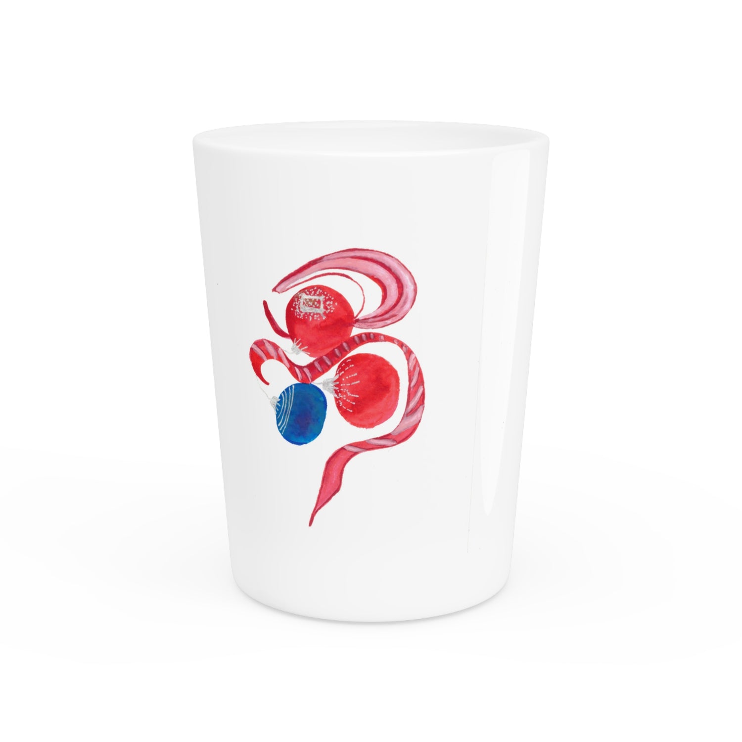 Red & Blue Abstract Art Shot Glass