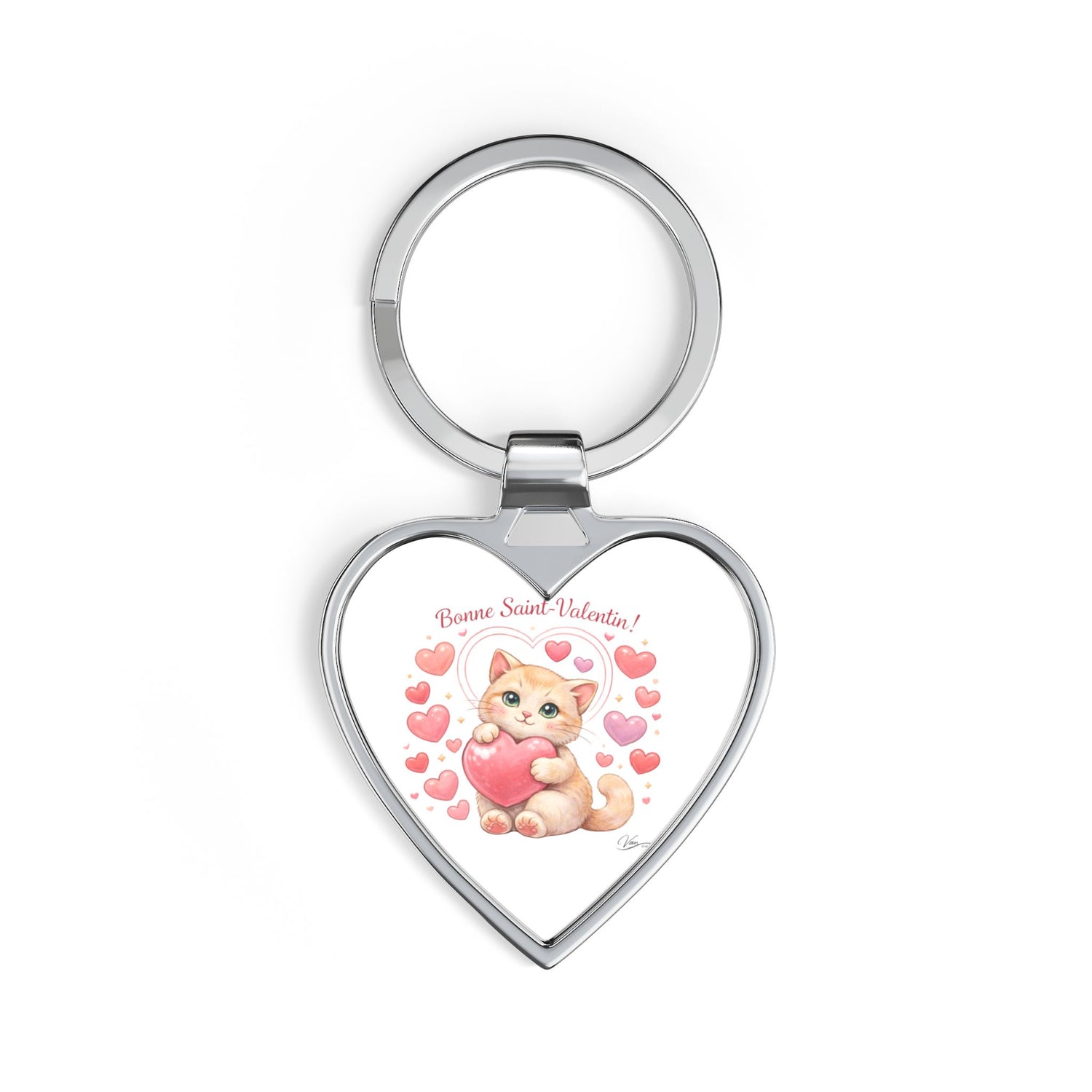 Porte-Clés Cœur Bonne Saint Valentin Personnalisé Premium – Gravure Personnalisée & Acier Inoxydable