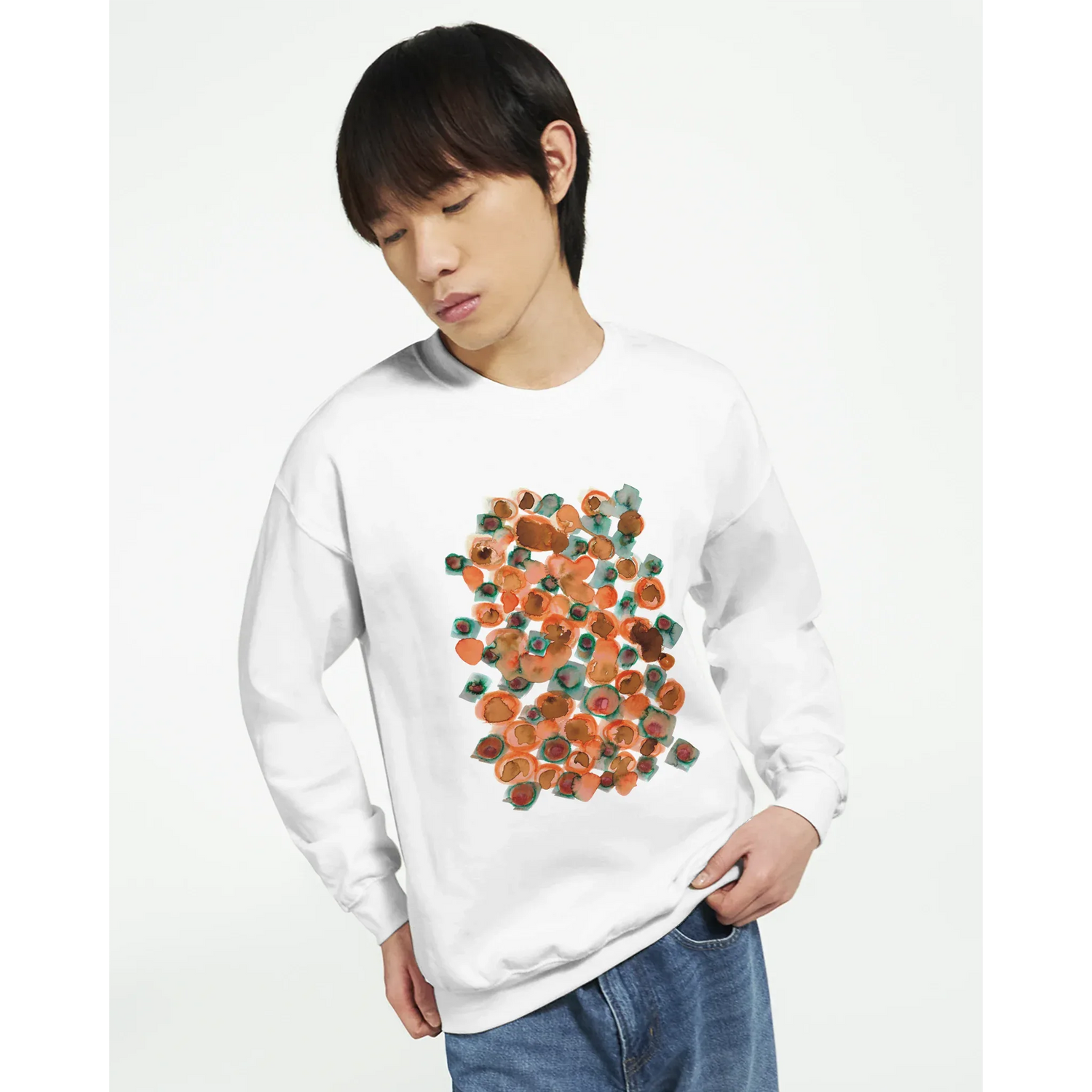 Sweatshirt Unisexe Classique Constellation D'ambre – Impression Artistique Multicolore | Premium Cotton Blend - Laure Leprince - Artiste Peintre